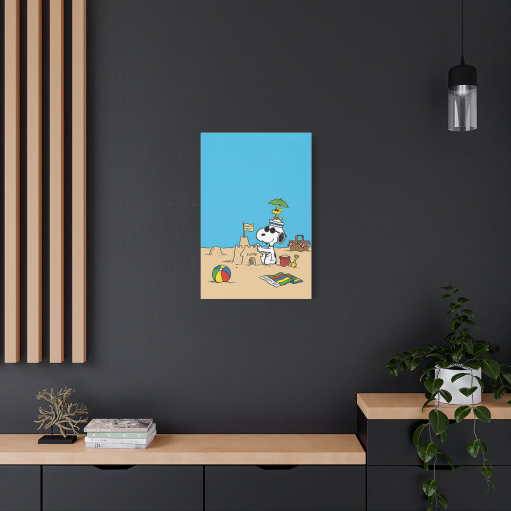 Snoopy Beach Scene Canvas