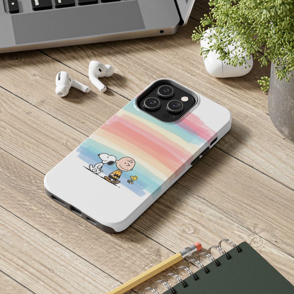 Pastel Stripe Peanuts Phone Case