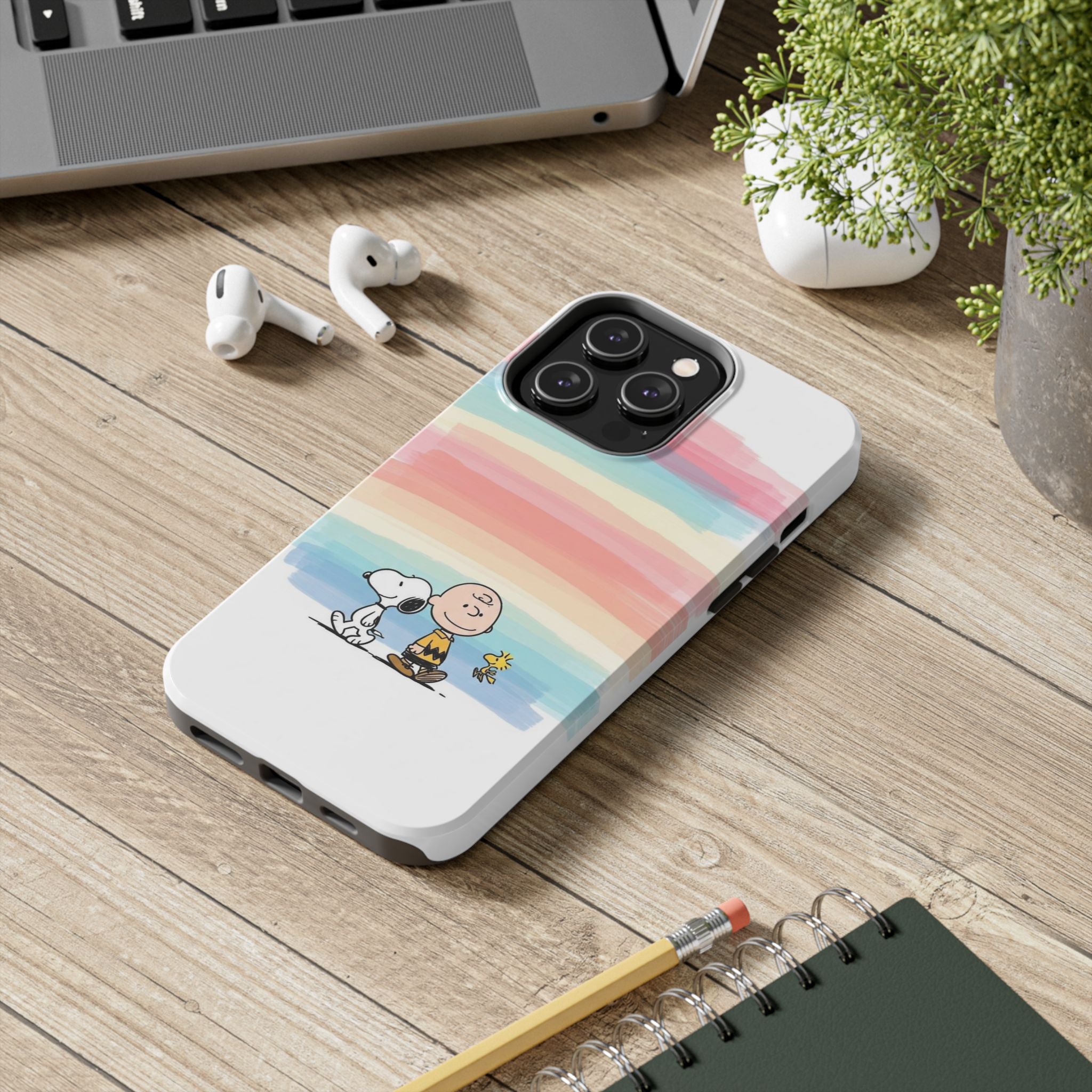 Pastel Stripe Peanuts Phone Case