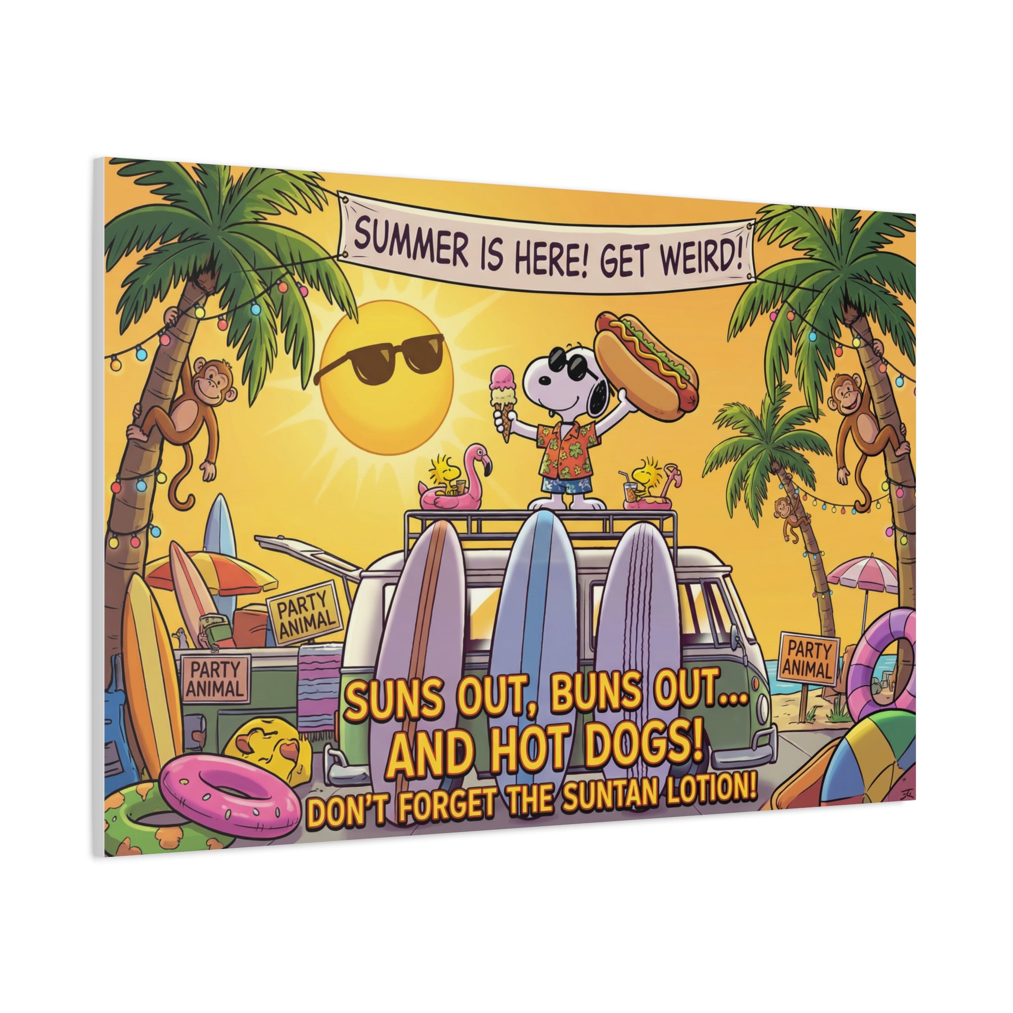Summer Surf Scene Canvas