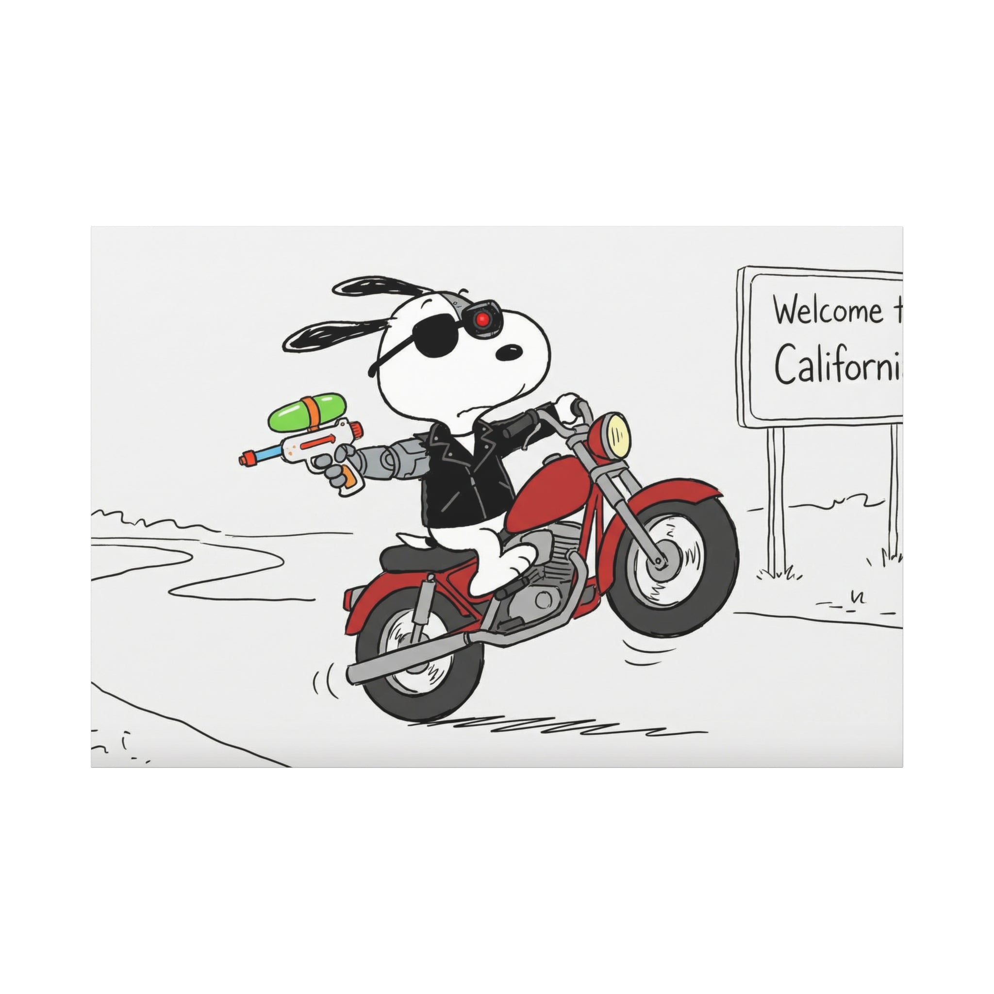 Biker Dog Matte Canvas