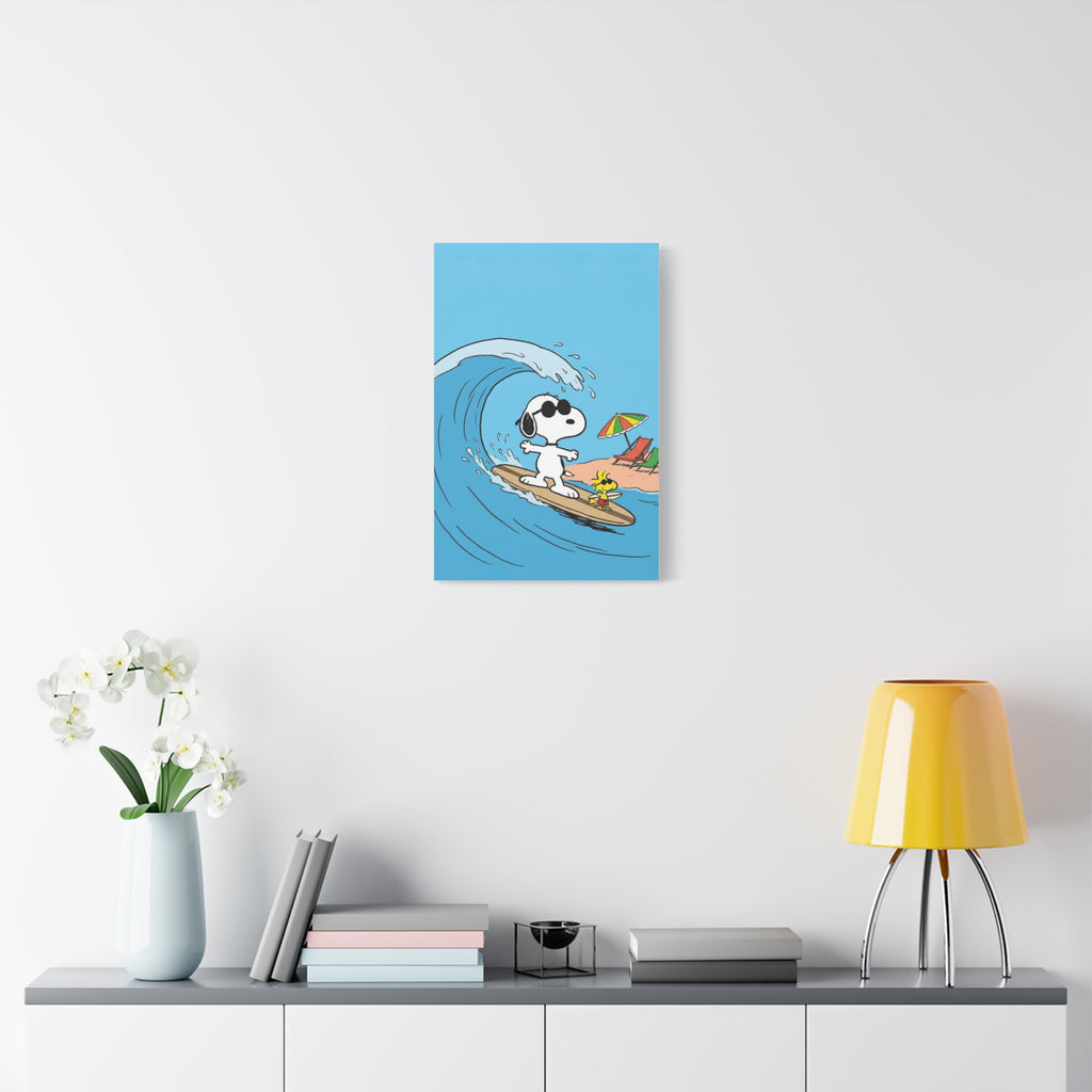 Surfing With Woodstock Canvas