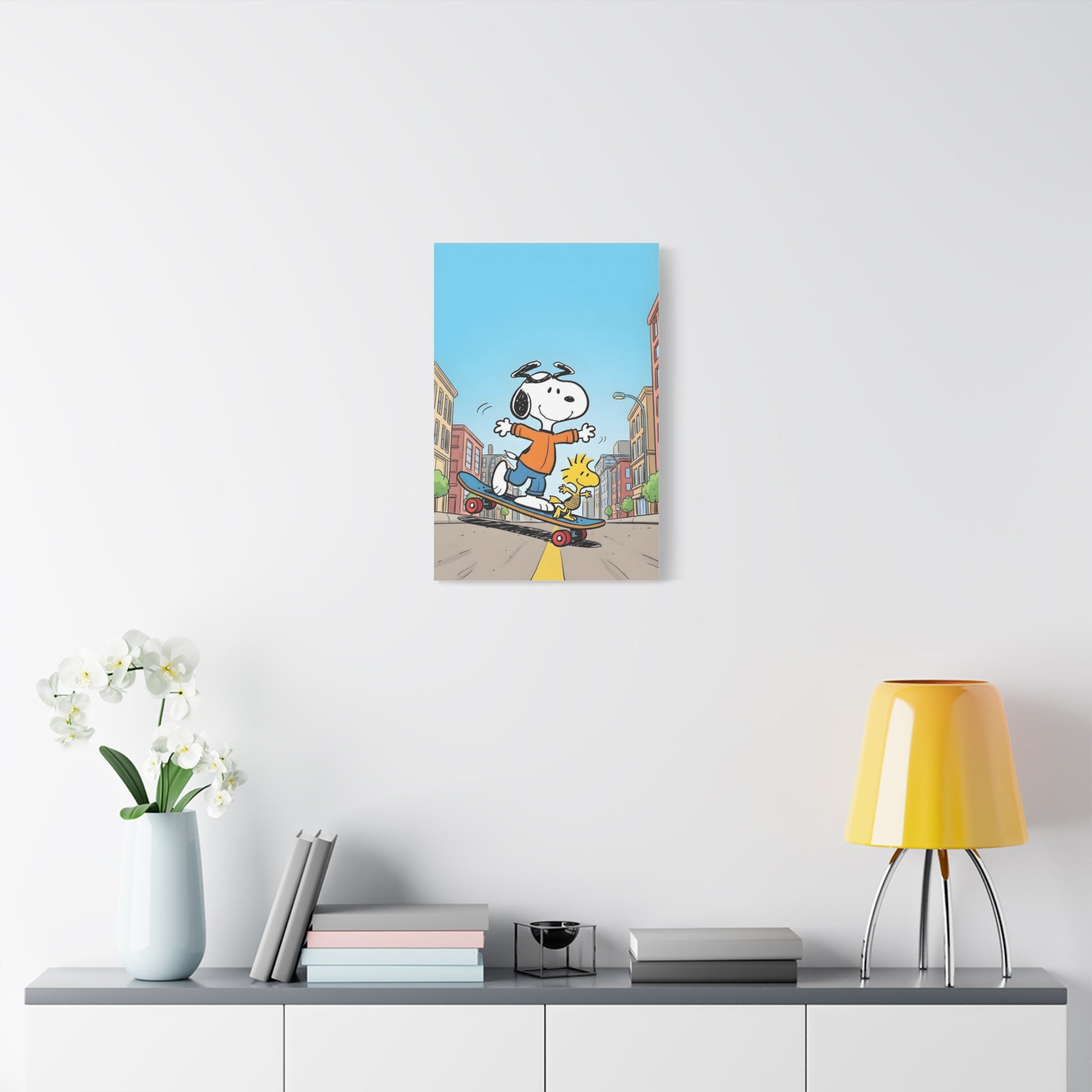 Snoopy Skateboarding Canvas