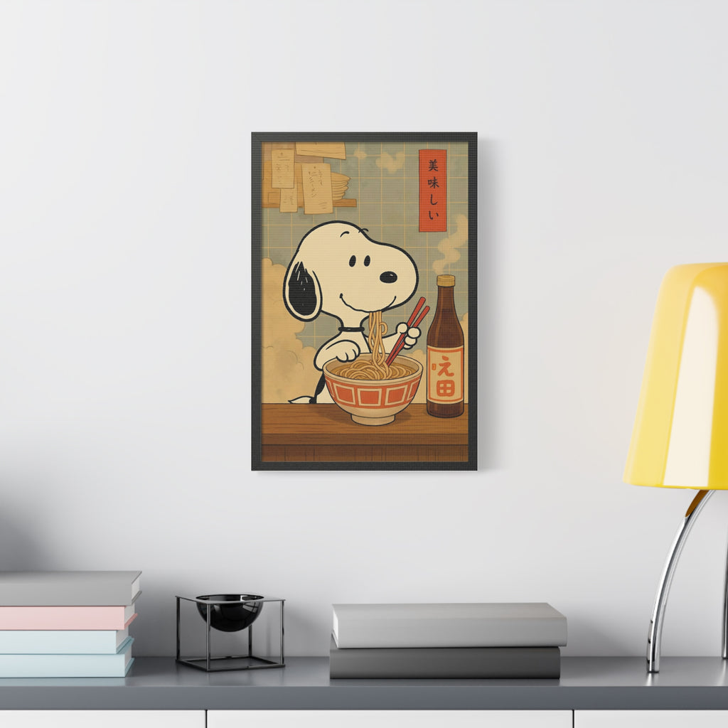 Snoopy Eating Ramen Canvas