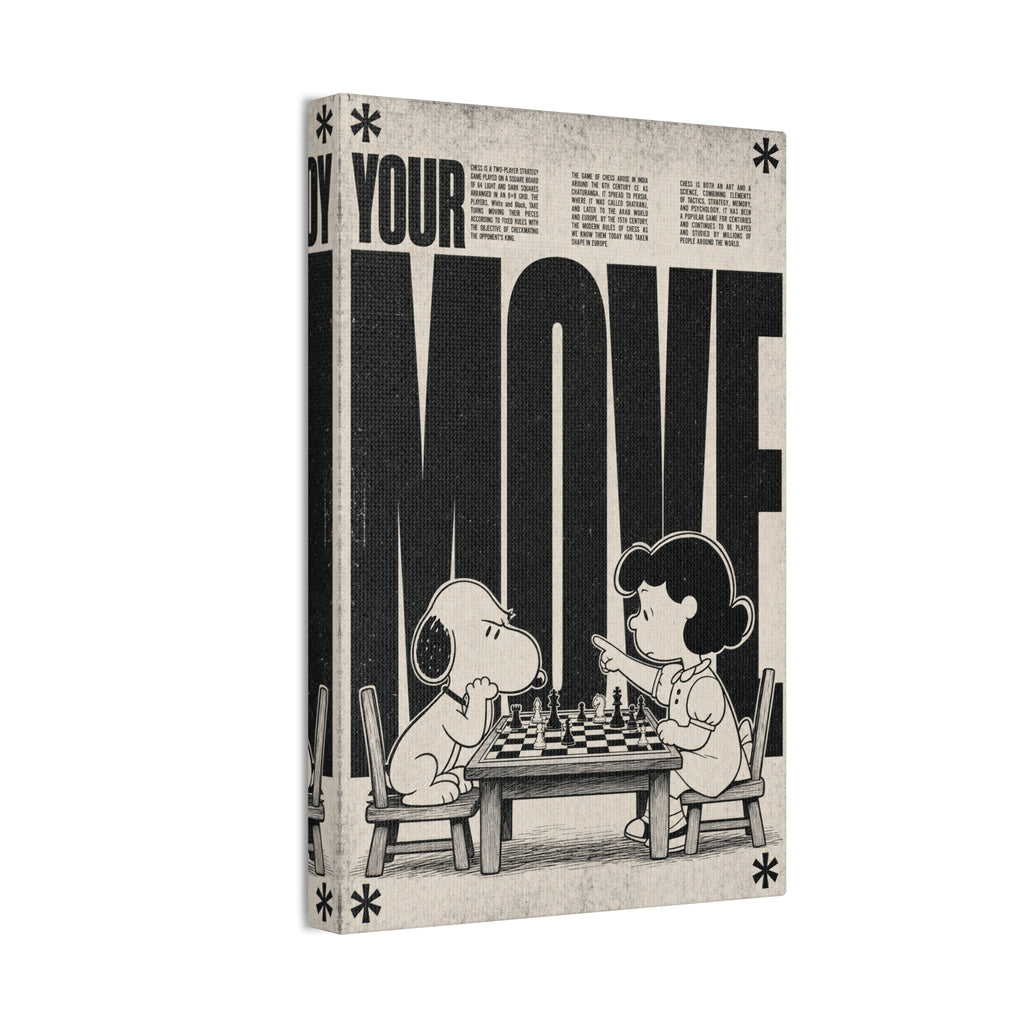 Snoopy Chess Scene Canvas