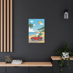 Snoopy Surfboard Beach Drive Canvas