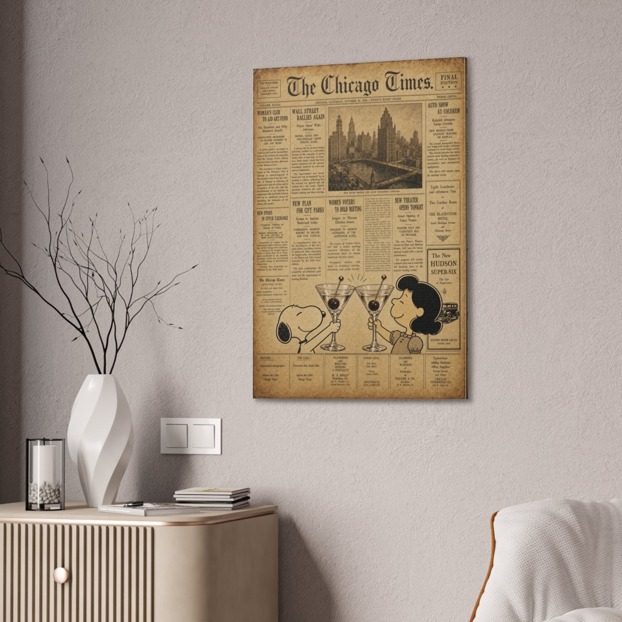 Peanuts Vintage Newspaper Canvas