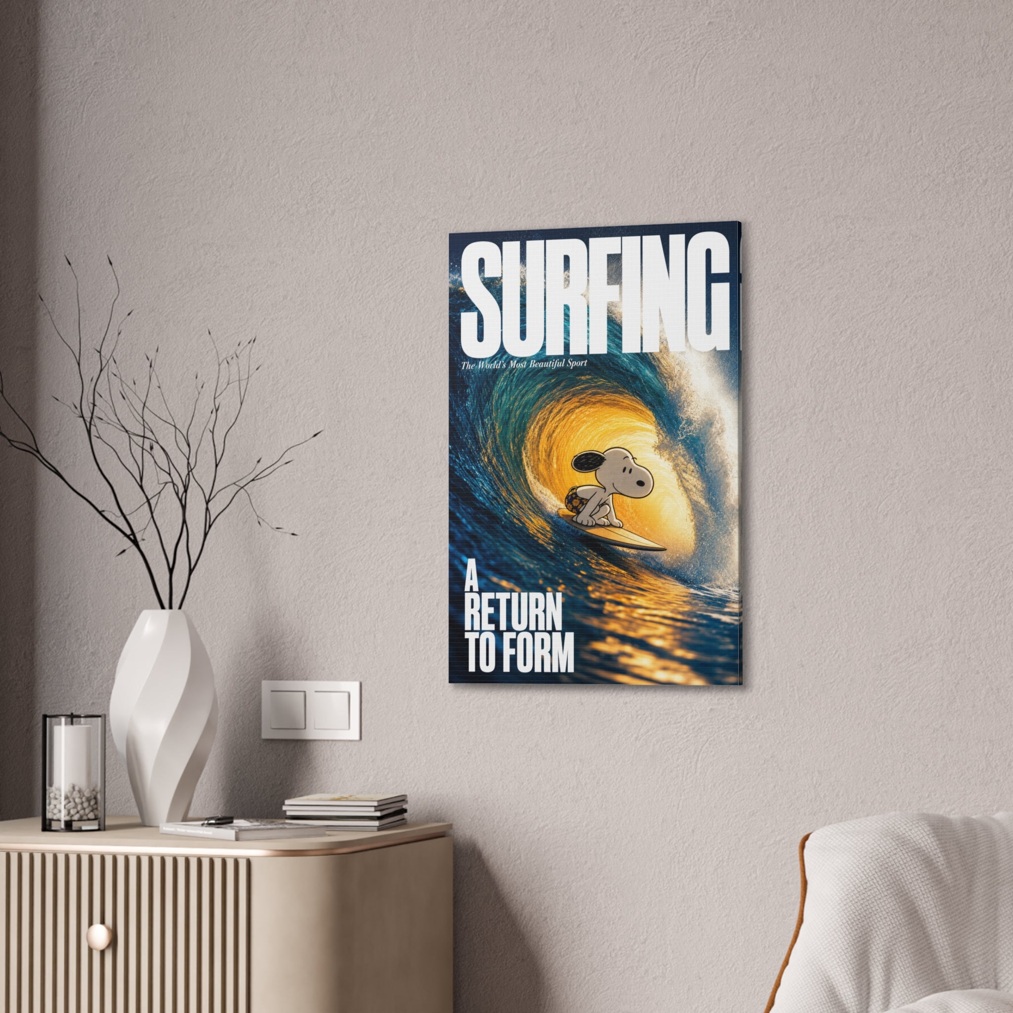 Surfing Snoopy Canvas