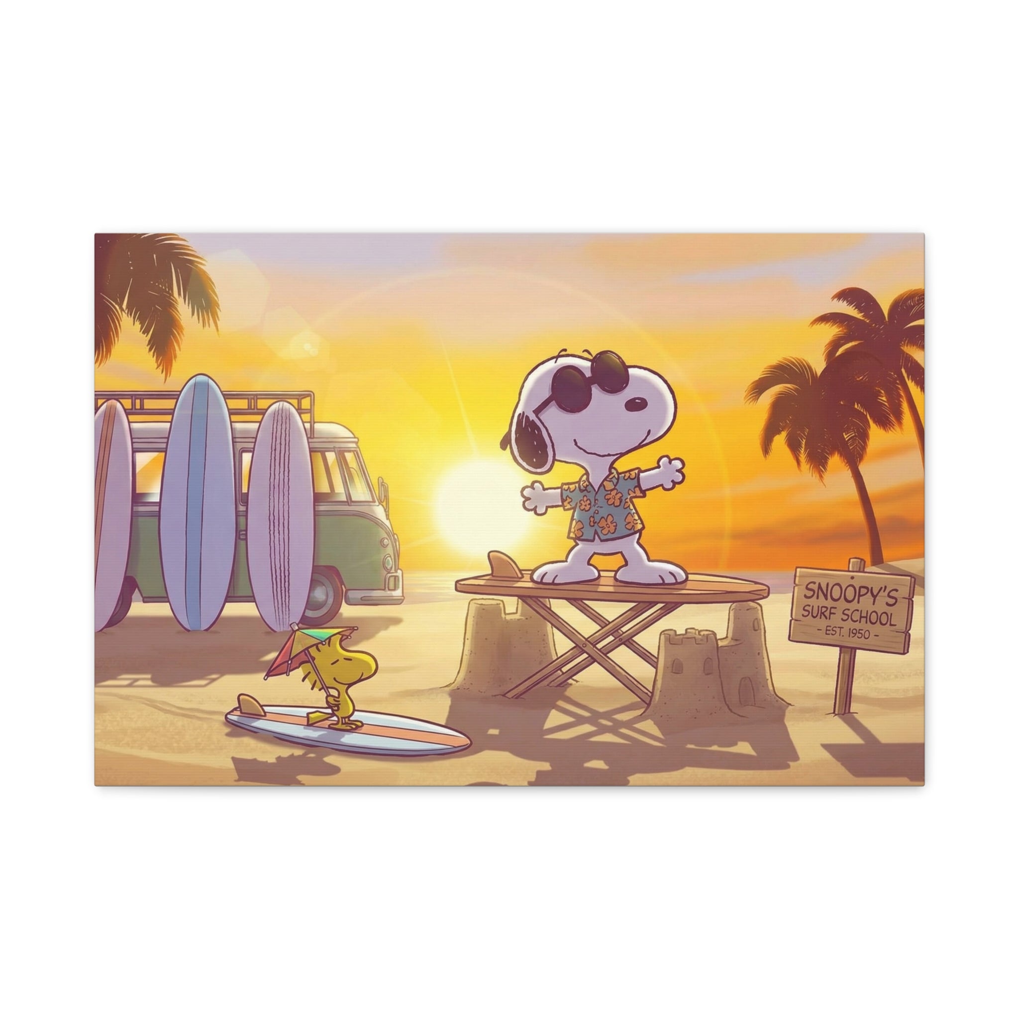 Surfing Snoopy Matte Canvas