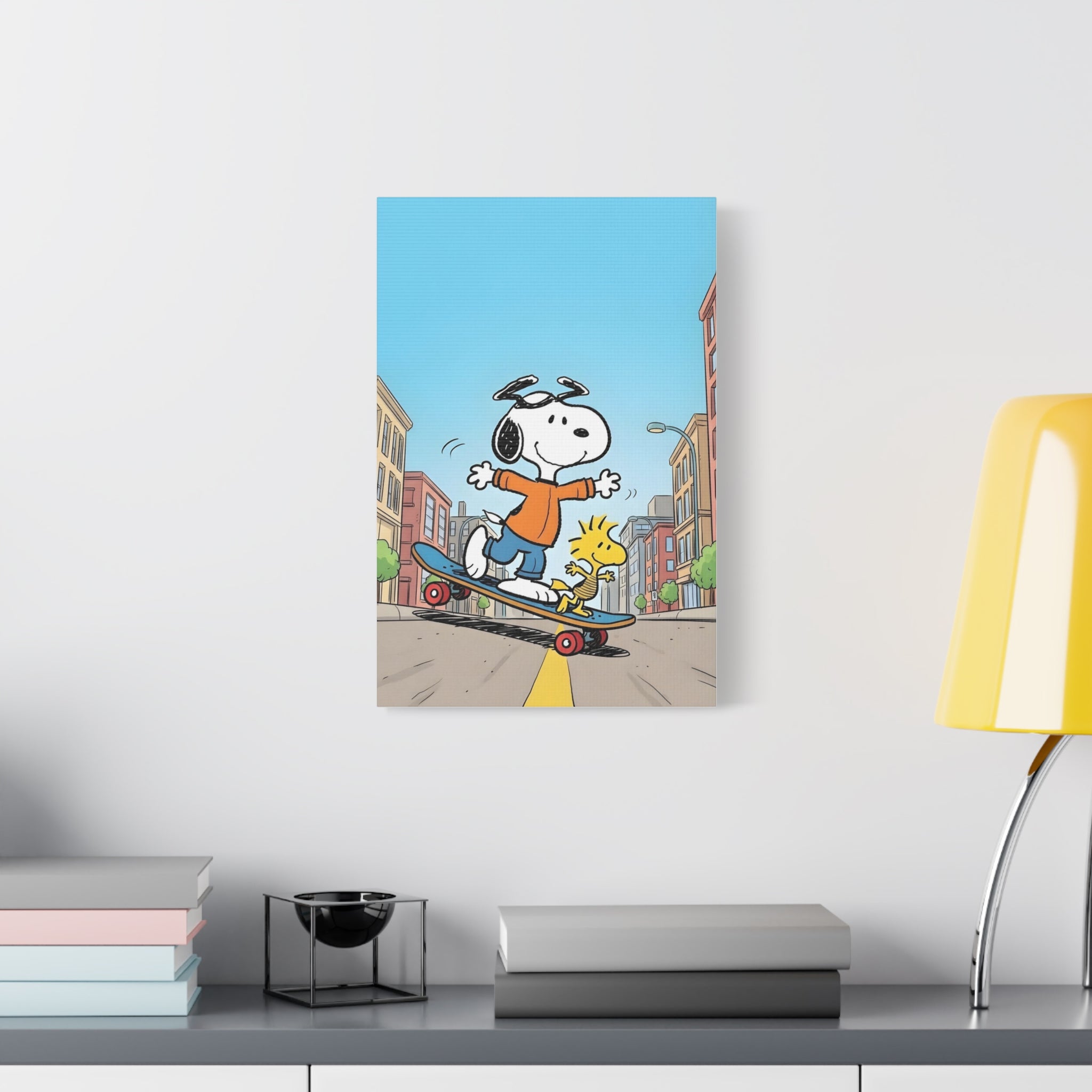 Snoopy Skateboarding Canvas