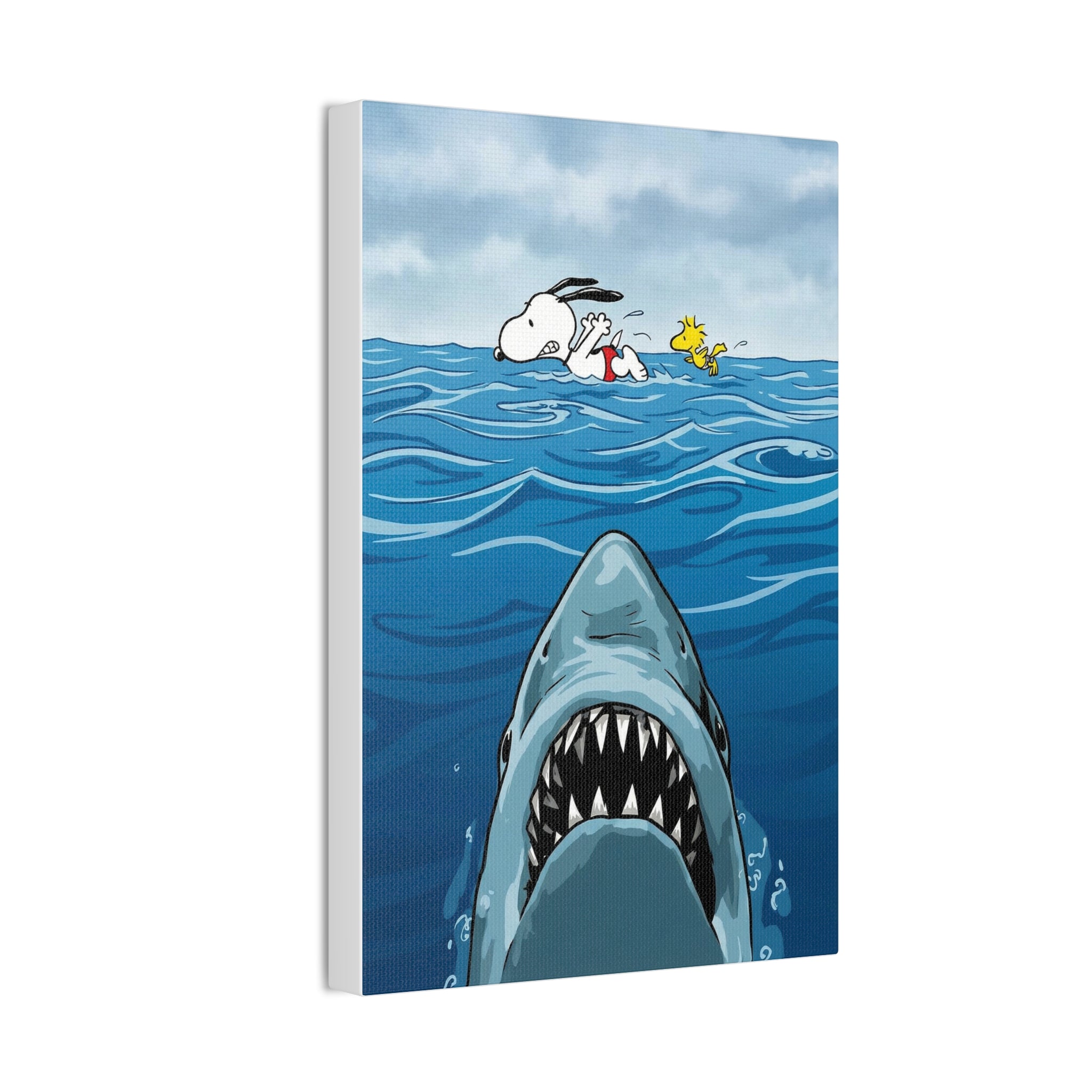 Snoopy Shark Scene Canvas