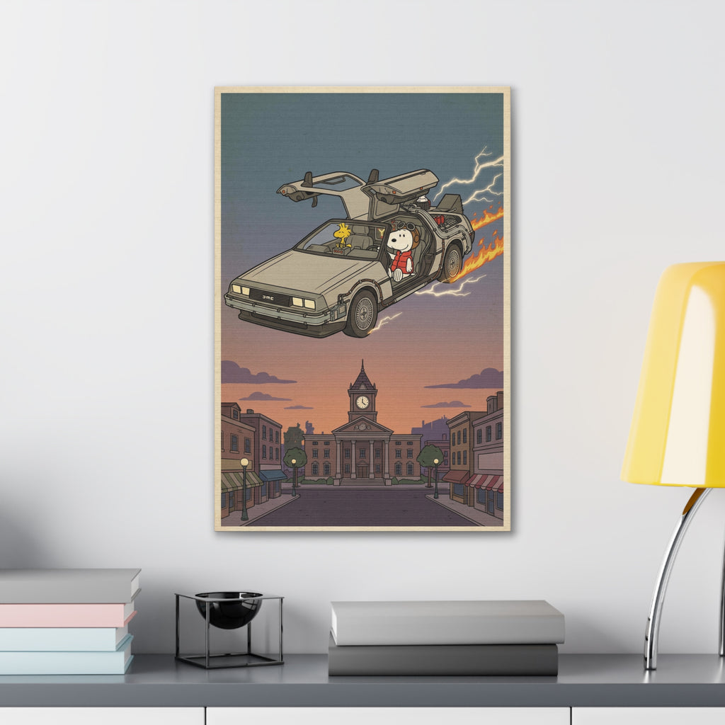 Time Traveling Dog Canvas