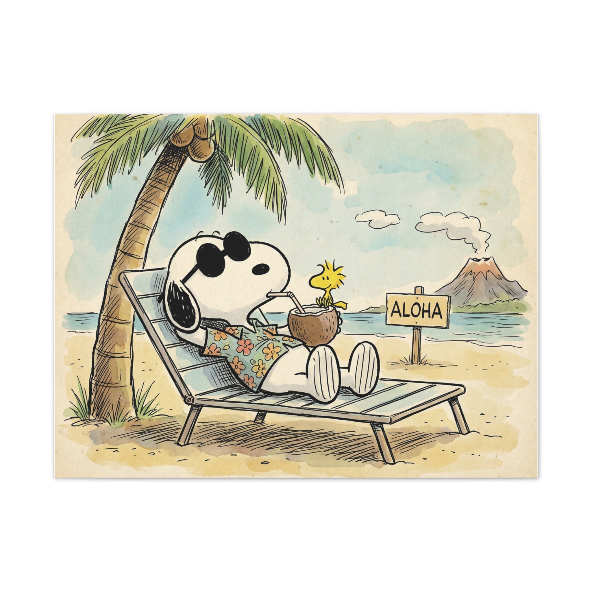 Tropical Aloha Beach Canvas