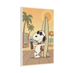Snoopy Surfing Beach Scene Canvas