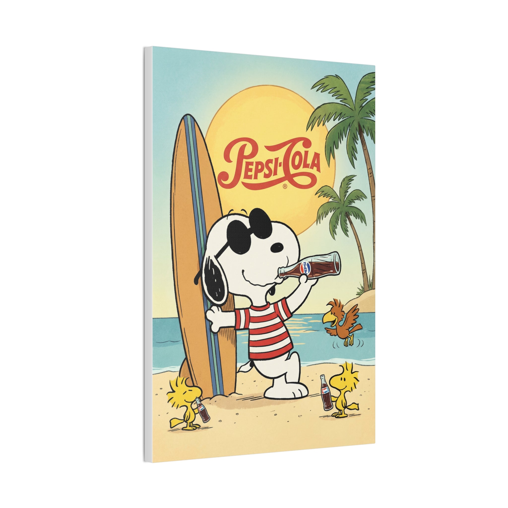 Peanuts Snoopy Surfing Pepsi Canvas