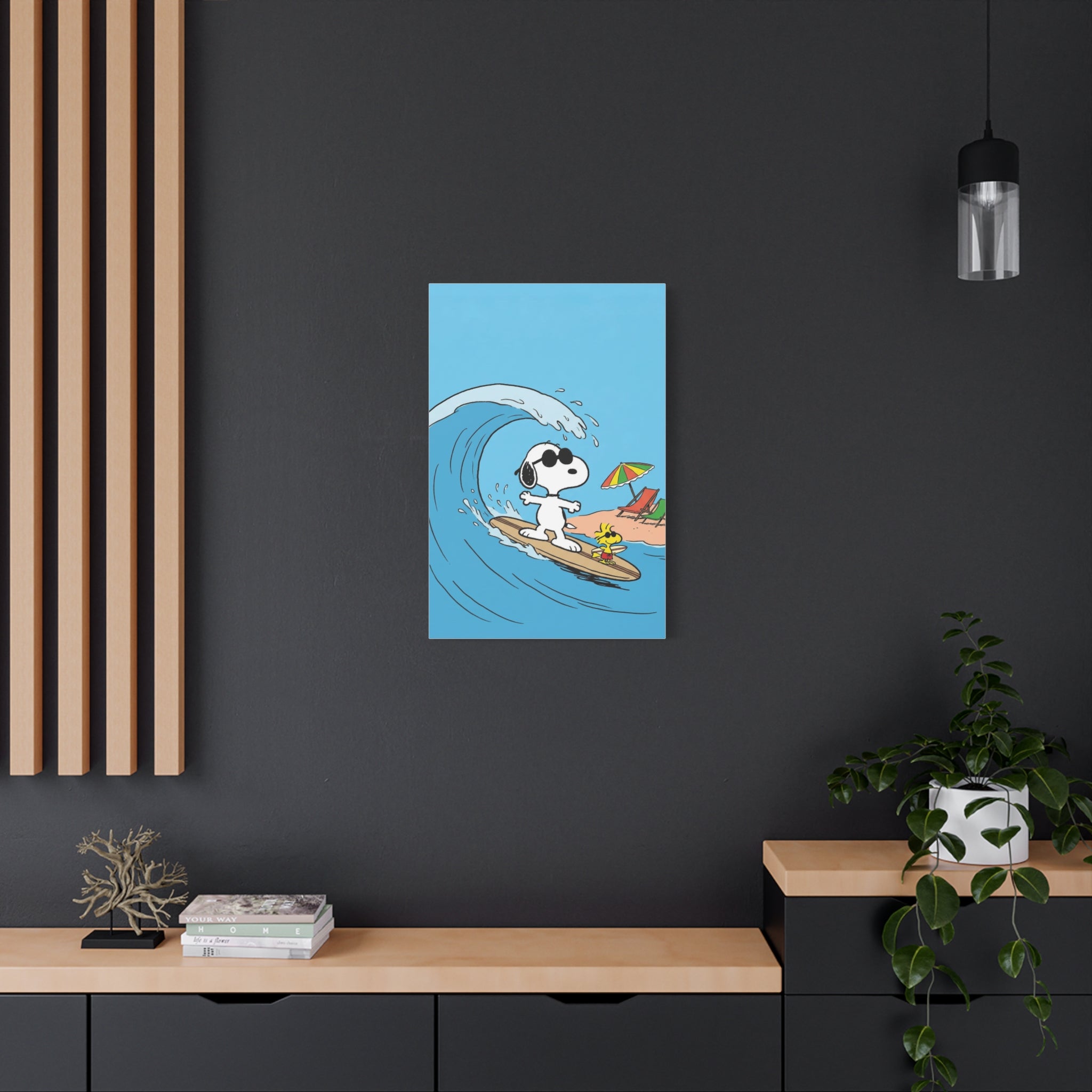 Surfing With Woodstock Canvas