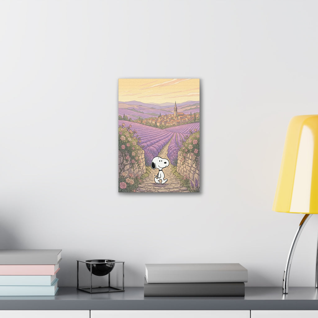 Snoopy in Lavender Fields Canvas