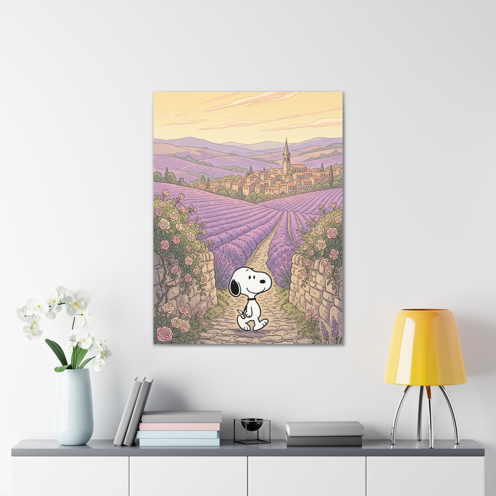 Snoopy in Lavender Fields Canvas