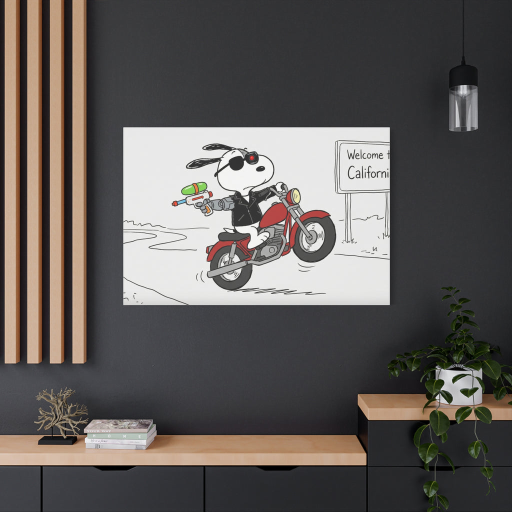 Biker Dog Matte Canvas