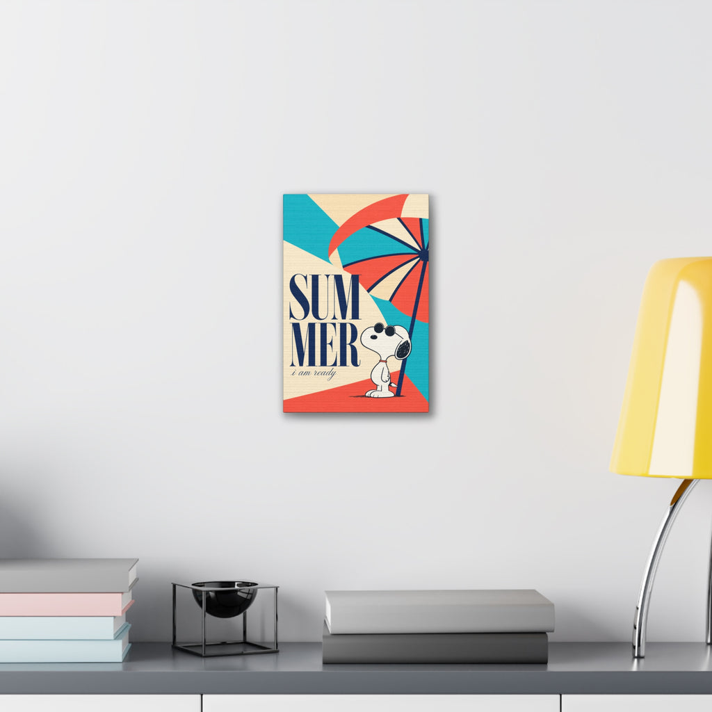 Retro Umbrella Beach Canvas