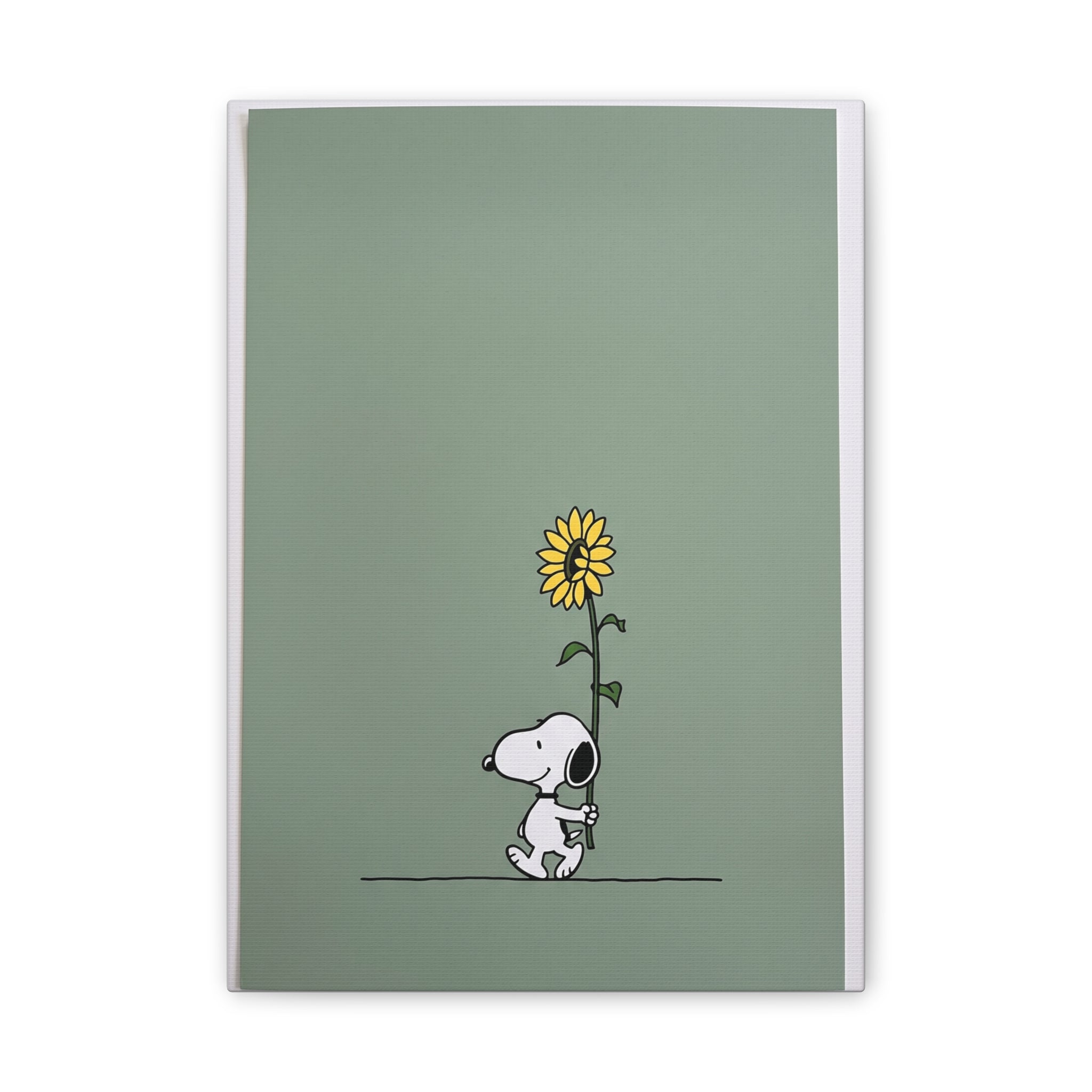 Snoopy With Sunflower Canvas