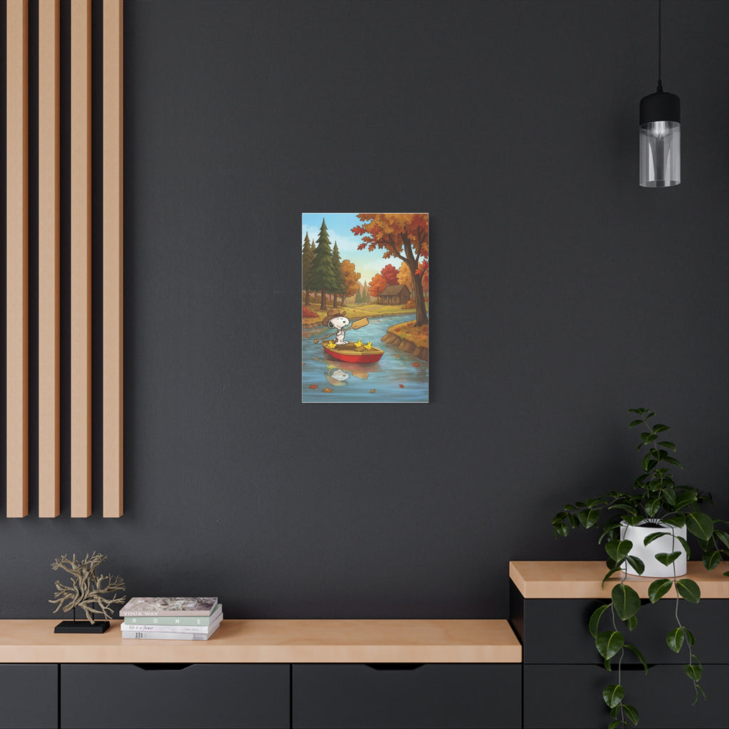 Snoopy Rowboat Autumn Canvas
