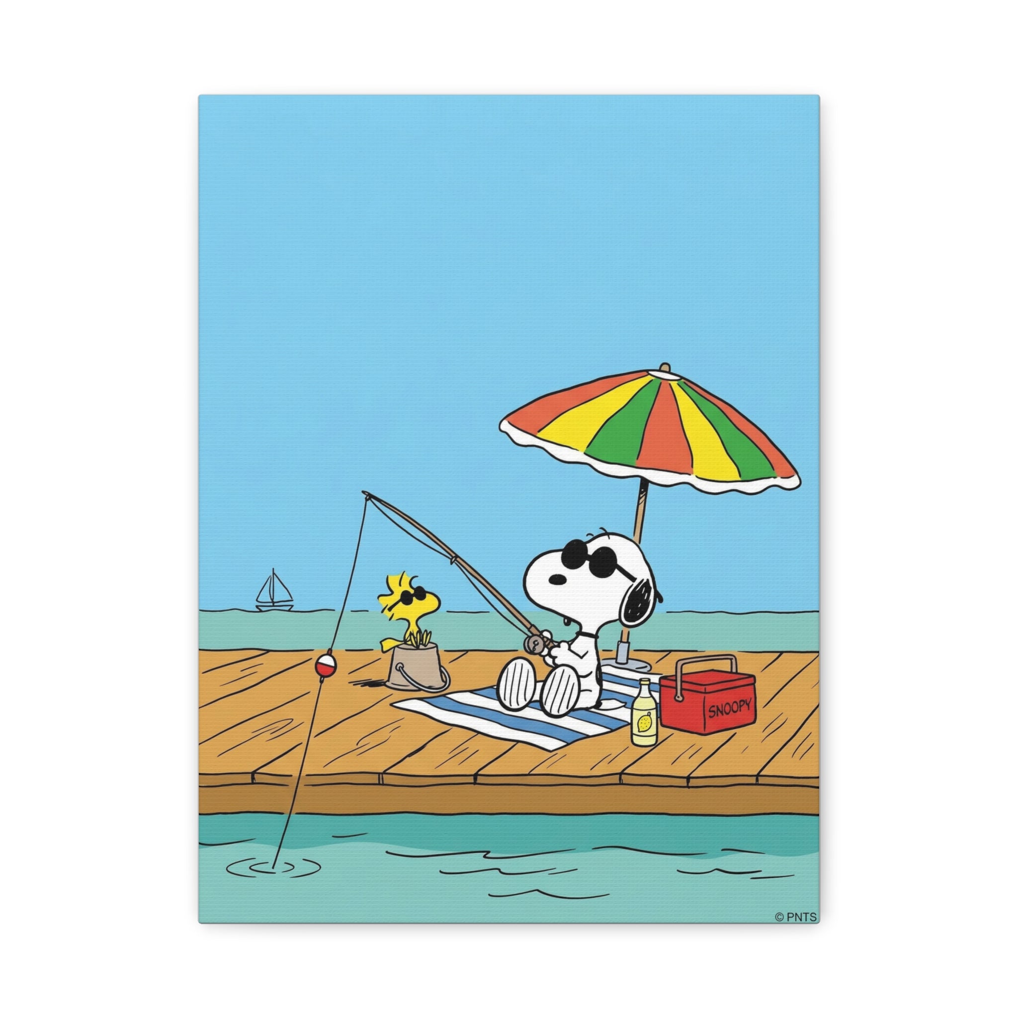 Fishing By Pier Canvas