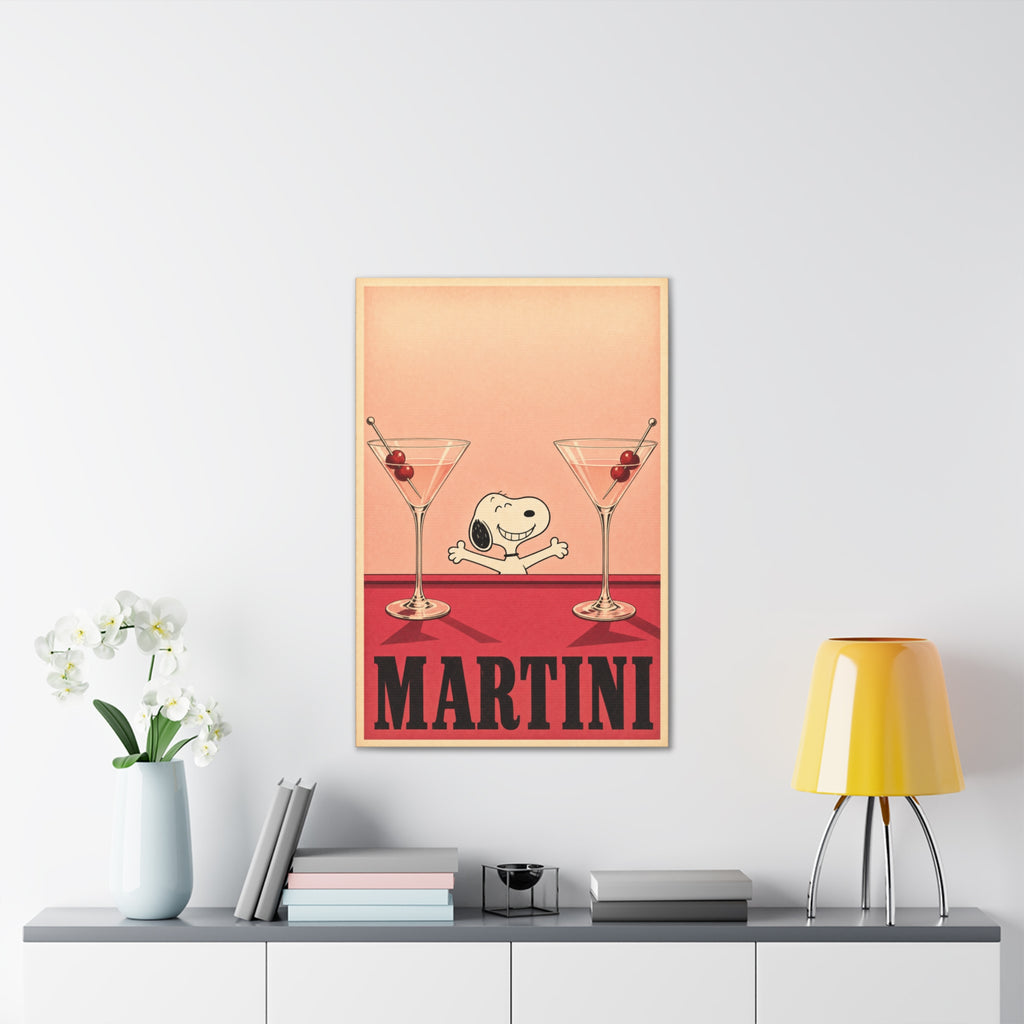 Snoopy Martini Poster Canvas