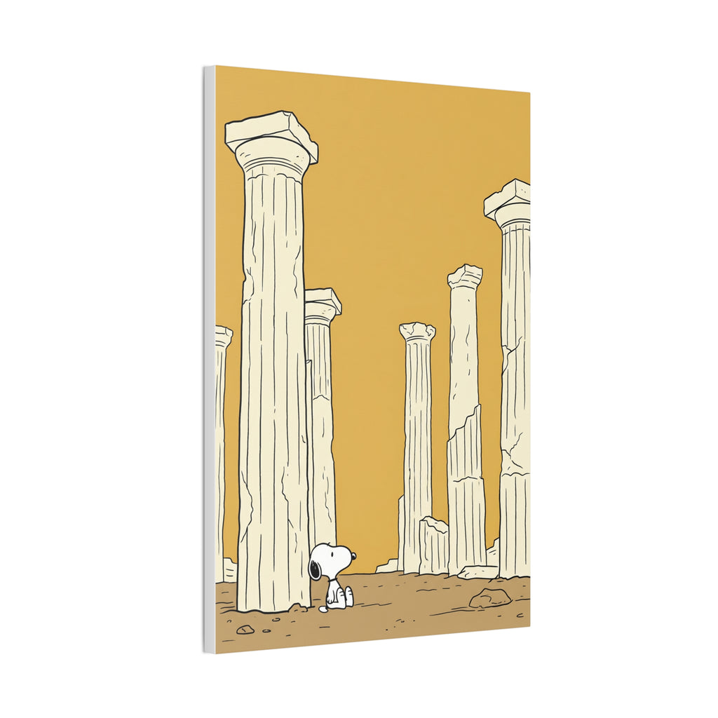 Snoopy among Ancient Columns Canvas