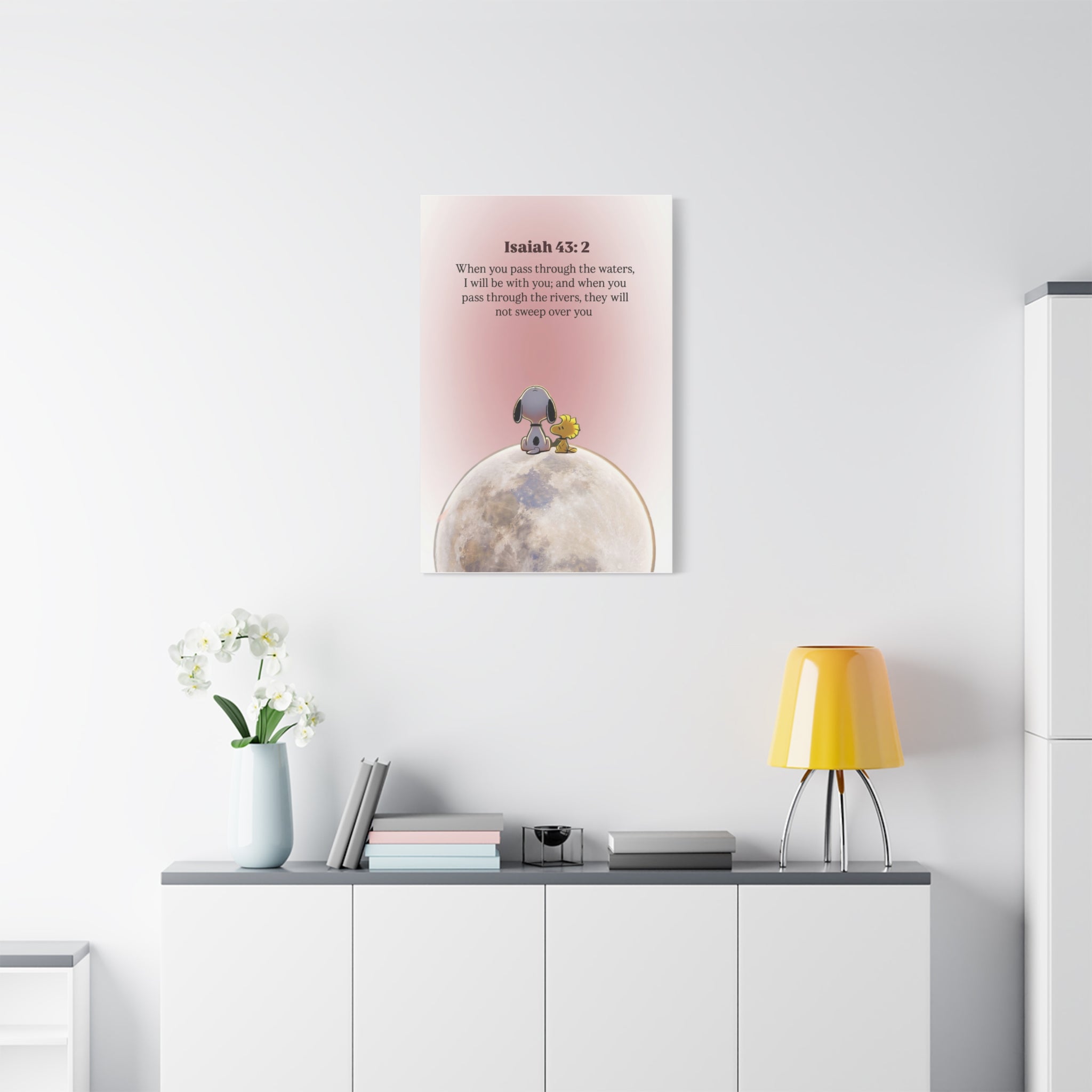 Isaiah 43:2 Snoopy Canvas
