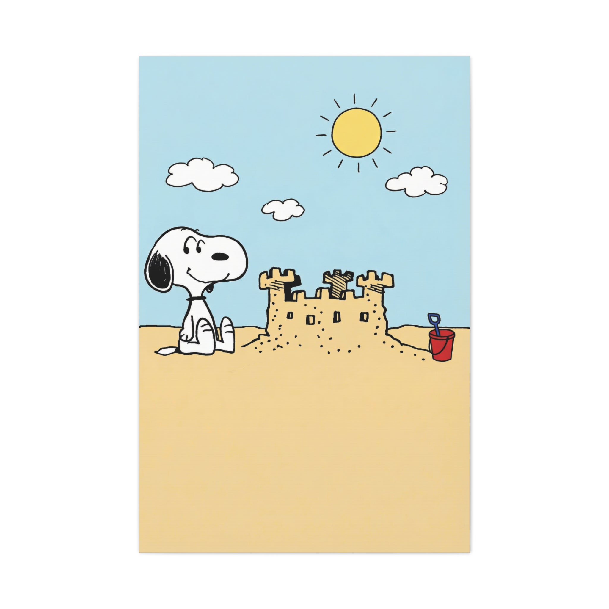 Snoopy Beach Sandcastle Canvas