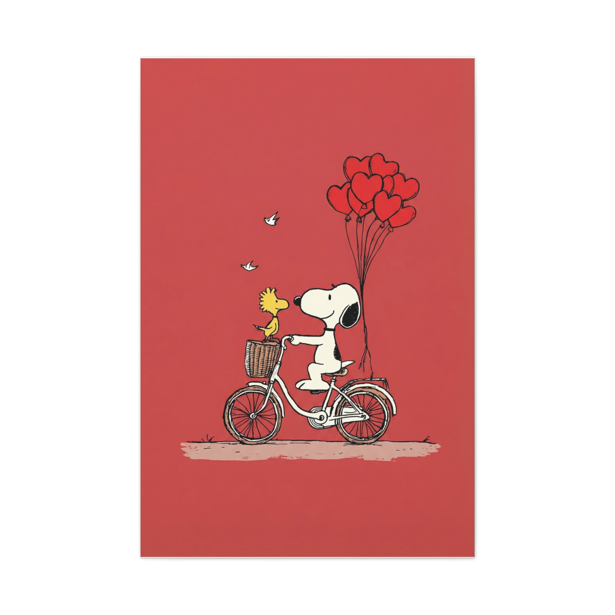 Bicycle Heart Balloons Canvas