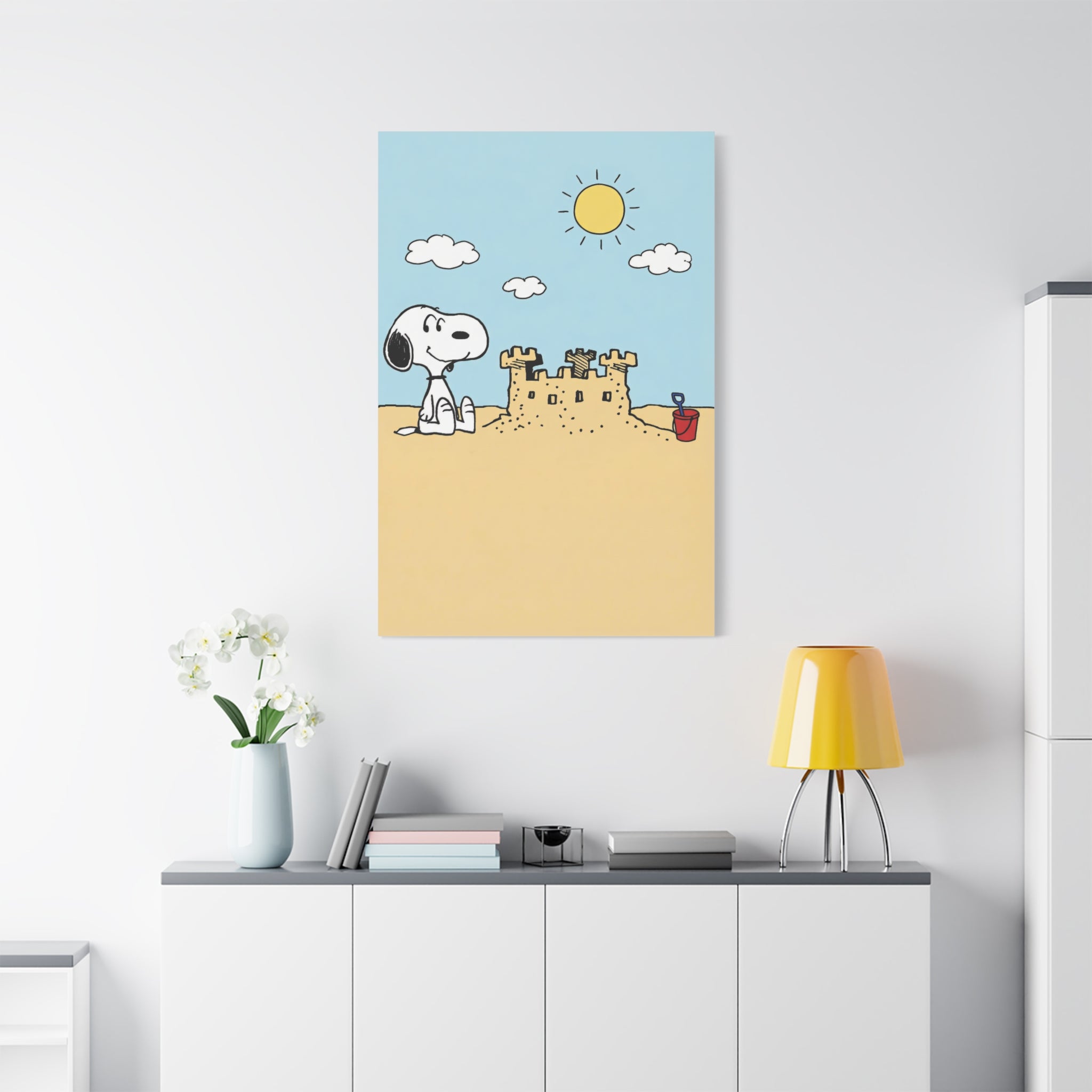 Snoopy Beach Sandcastle Canvas