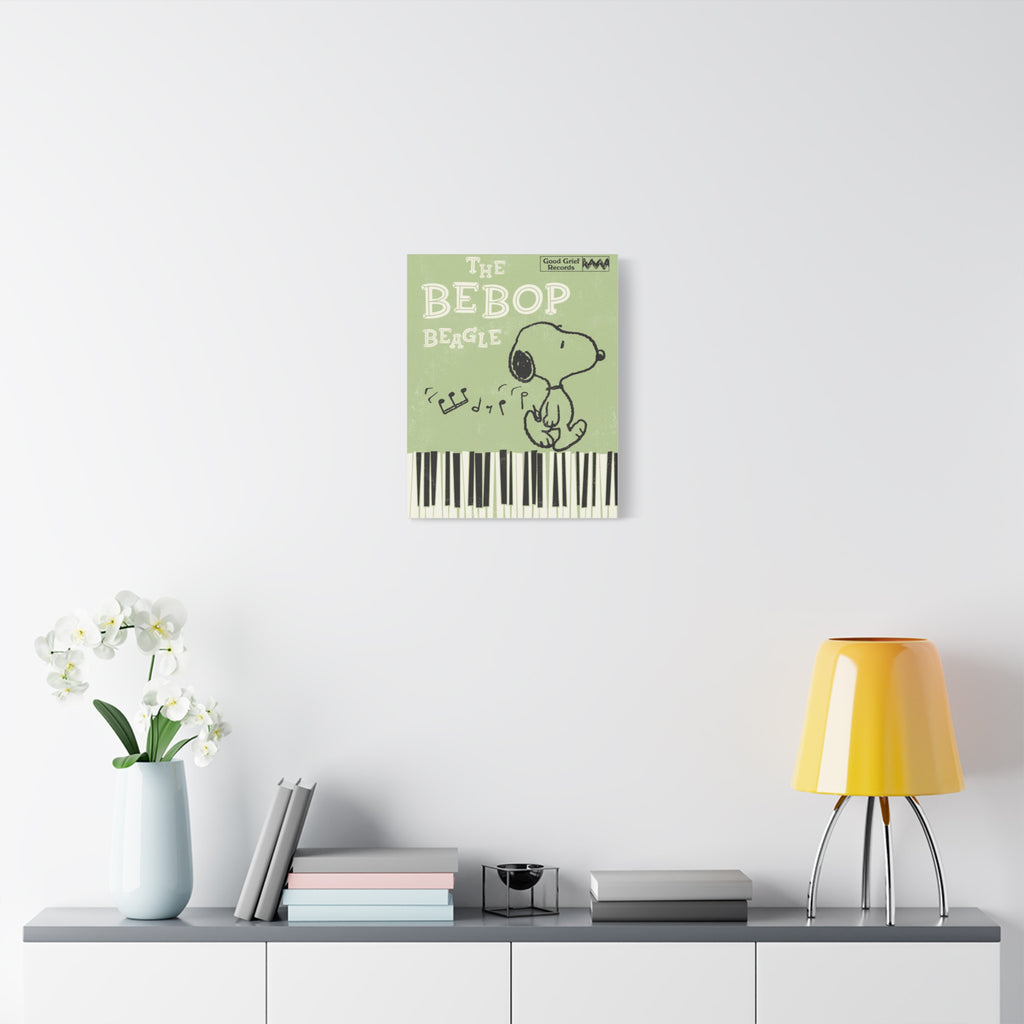 Bebop Beagle Piano Illustration Canvas