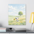 Snoopy and Woodstock Meadow Canvas
