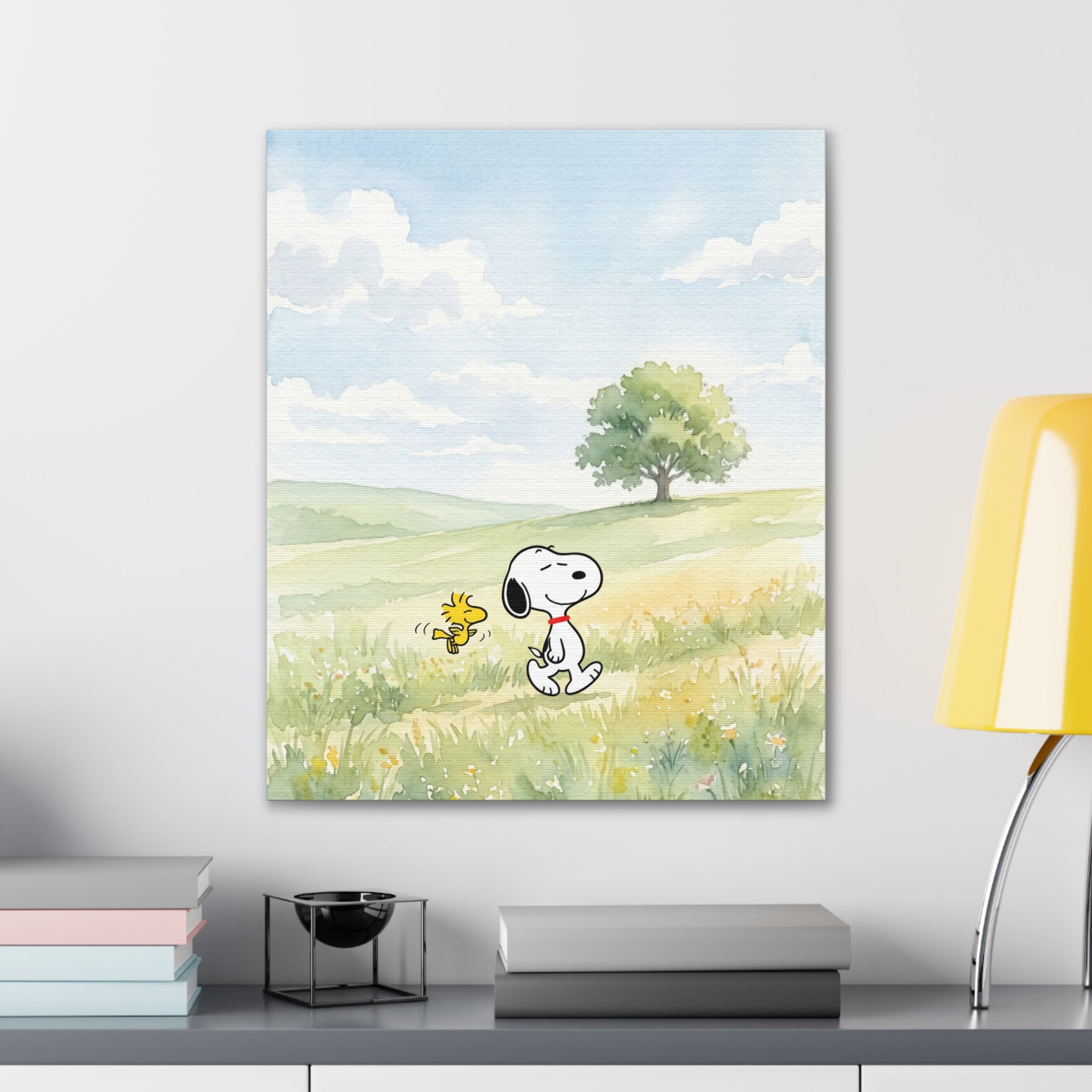 Snoopy and Woodstock Meadow Canvas