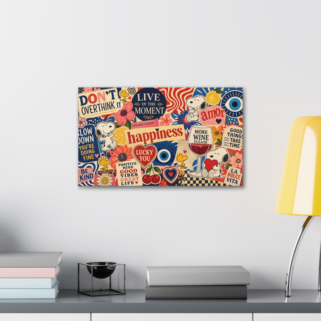 Snoopy Happiness Collage Canvas