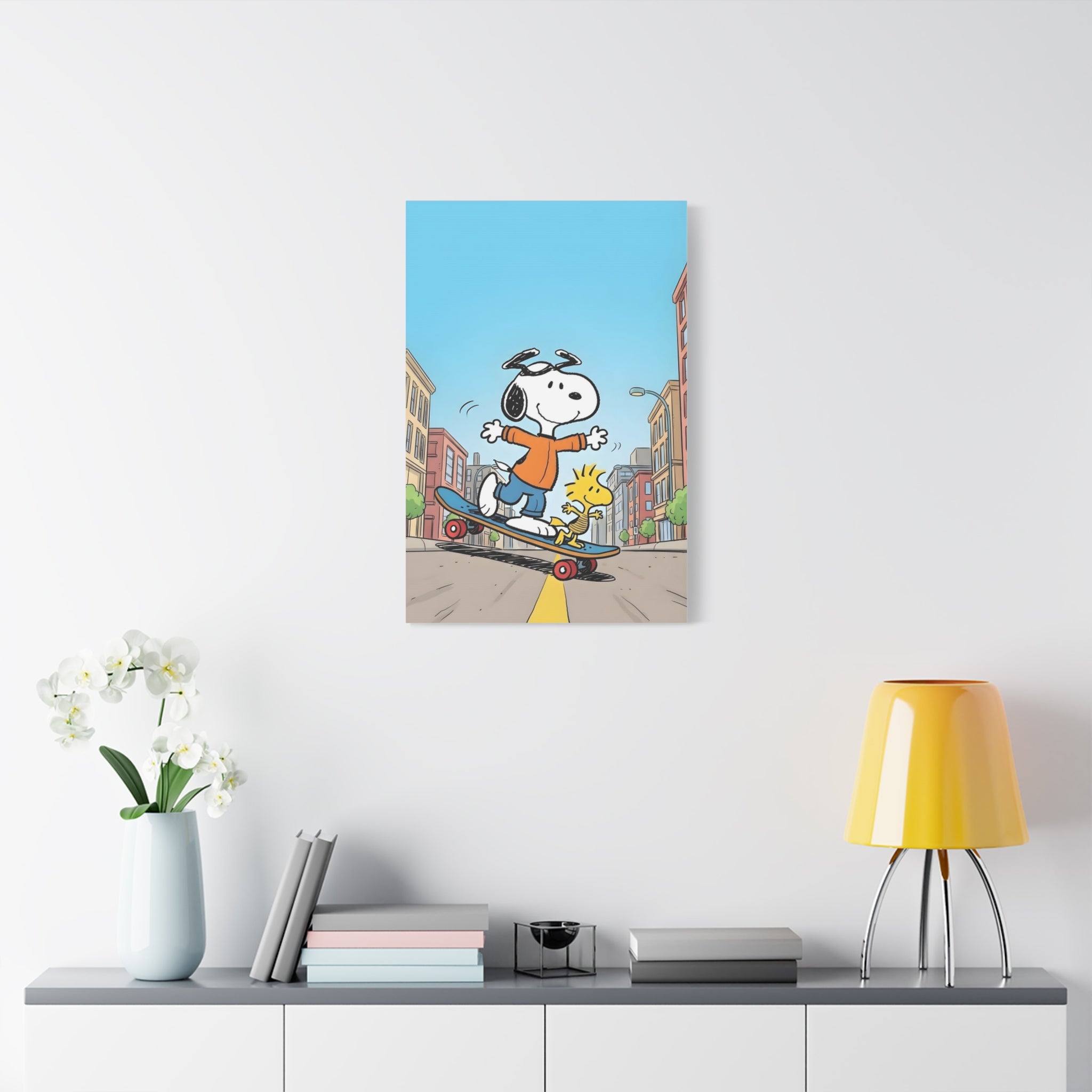 Snoopy Skateboarding Canvas
