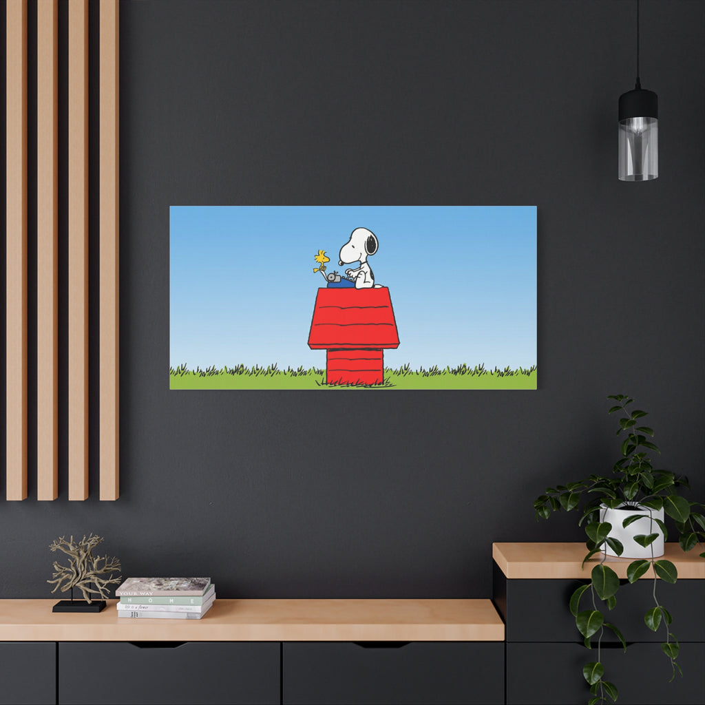 Snoopy on Red Doghouse Canvas
