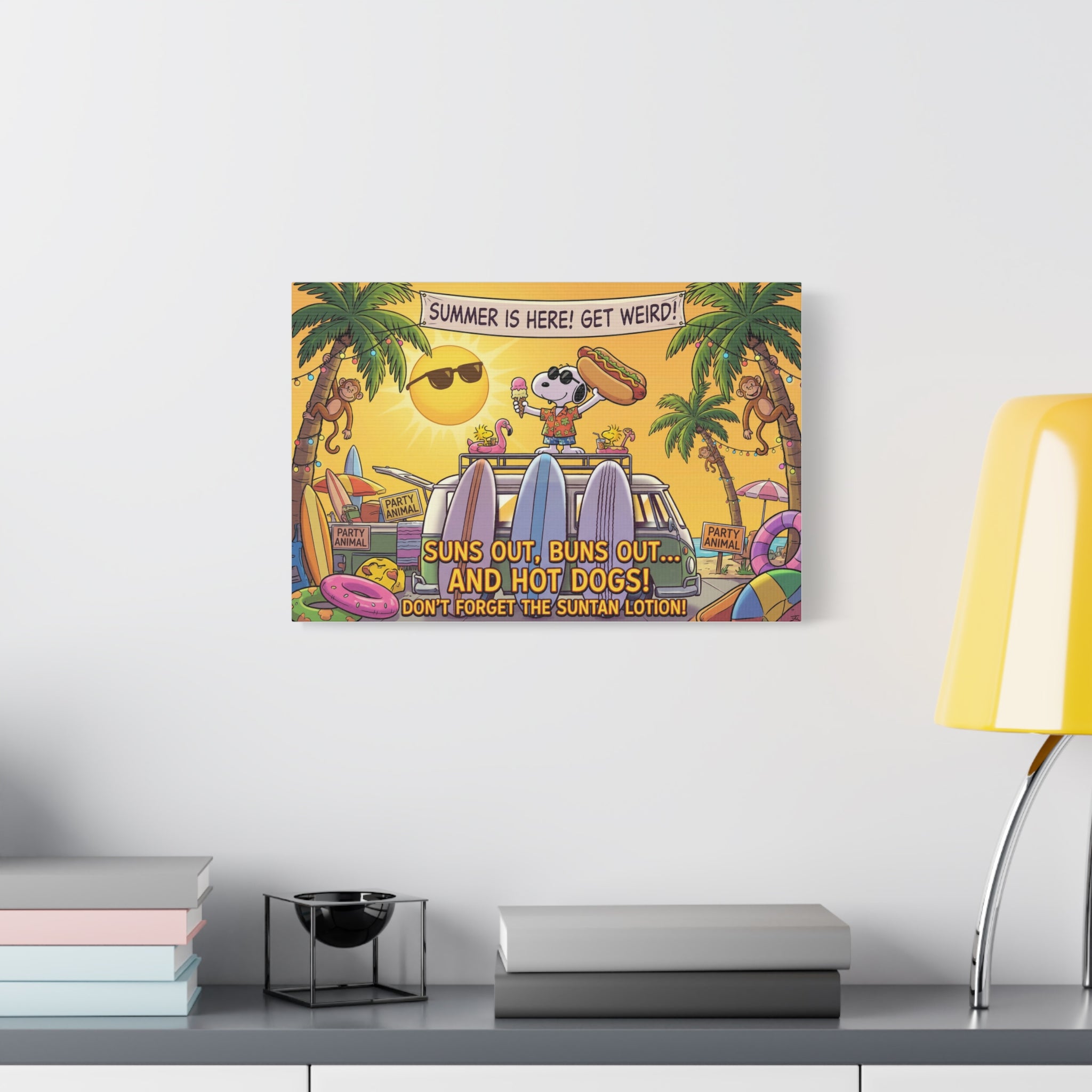 Summer Surf Scene Canvas