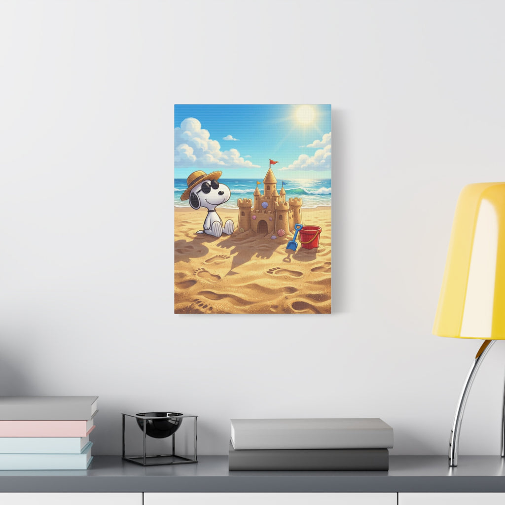 Snoopy At Beach Canvas