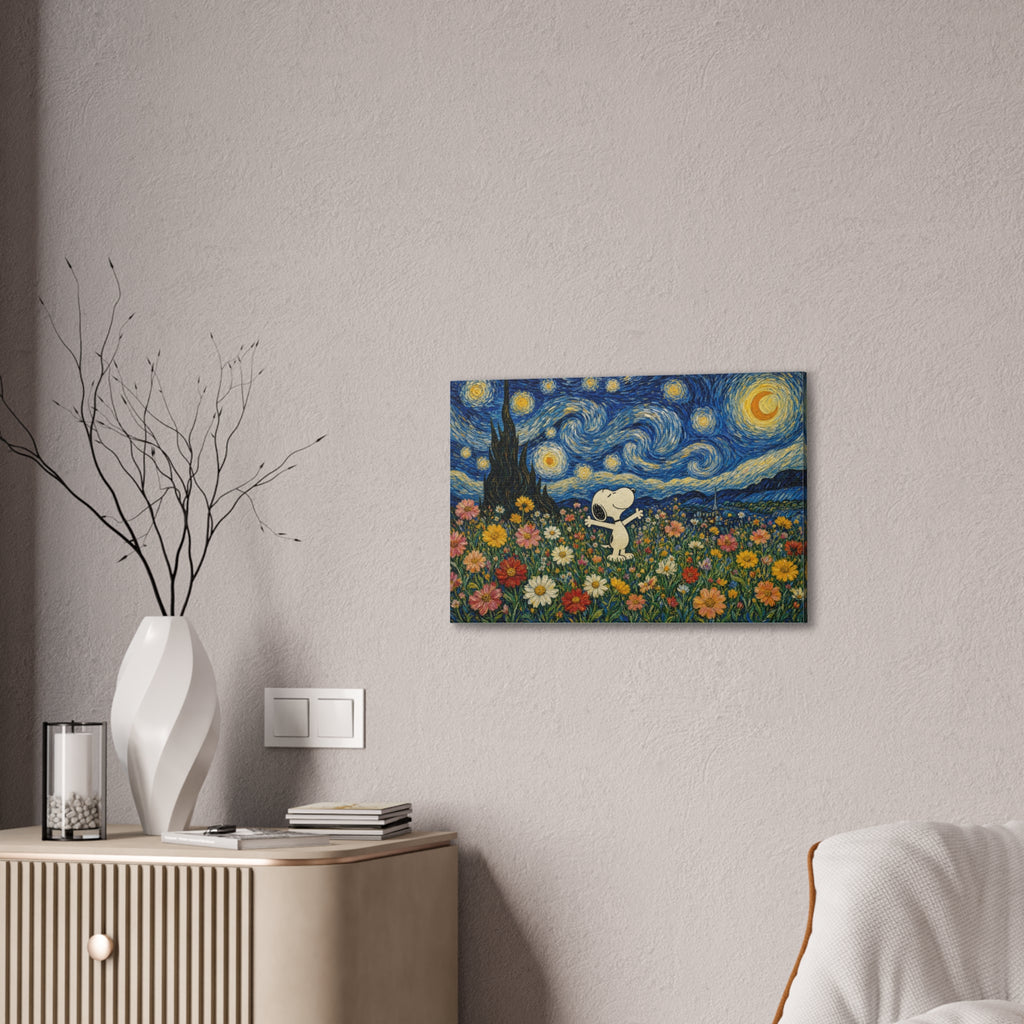 Starry Floral Field Canvas