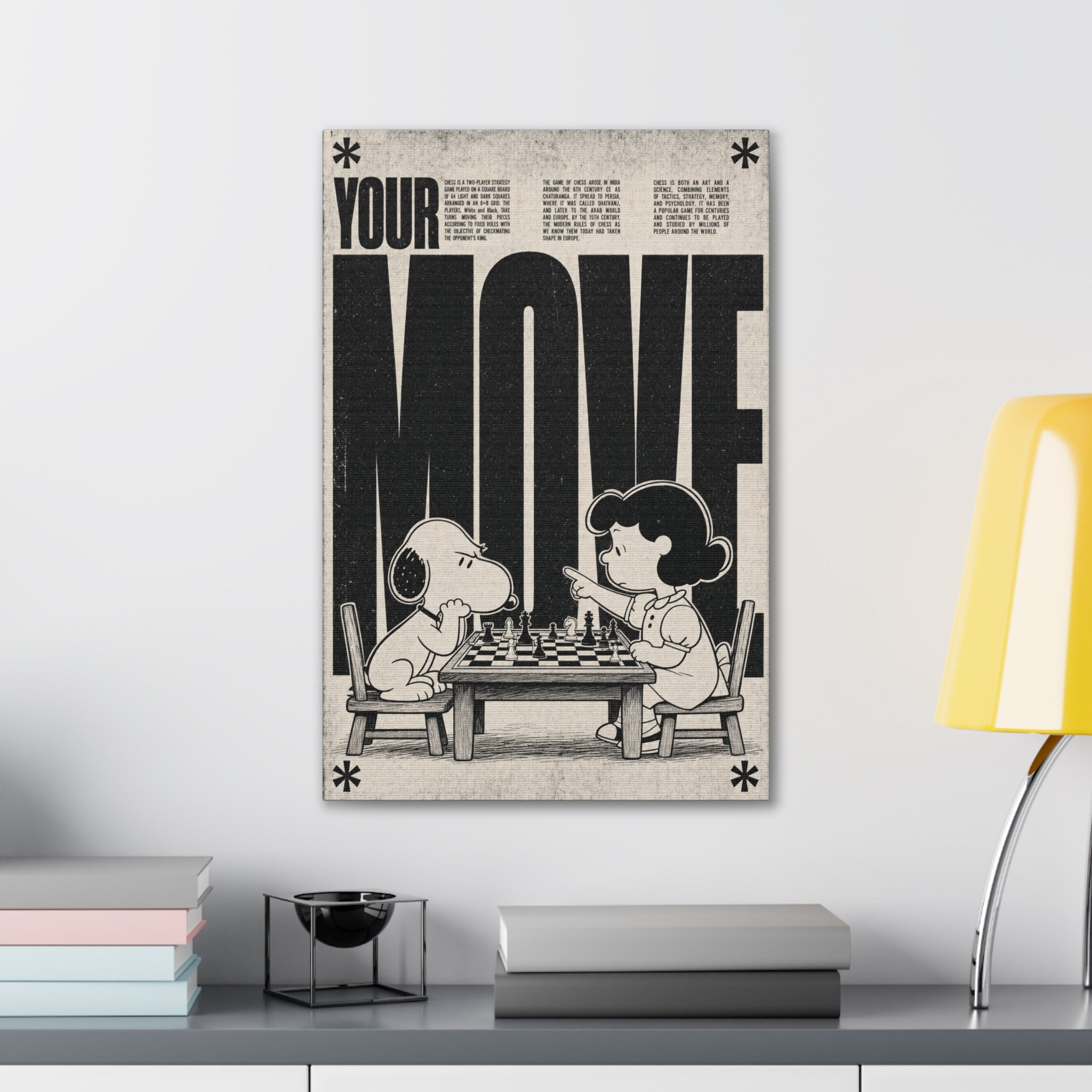 Snoopy Chess Scene Canvas