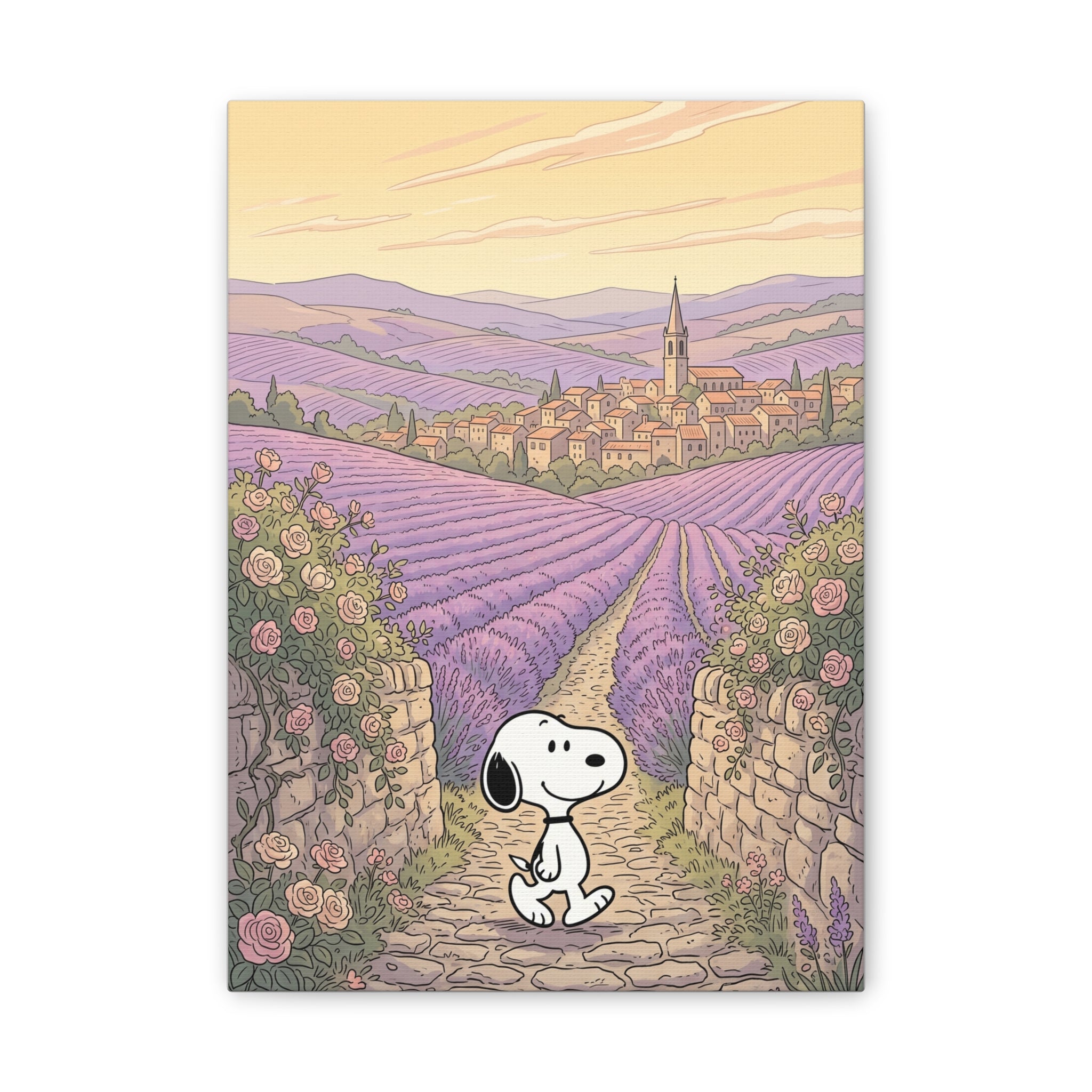 Snoopy in Lavender Fields Canvas