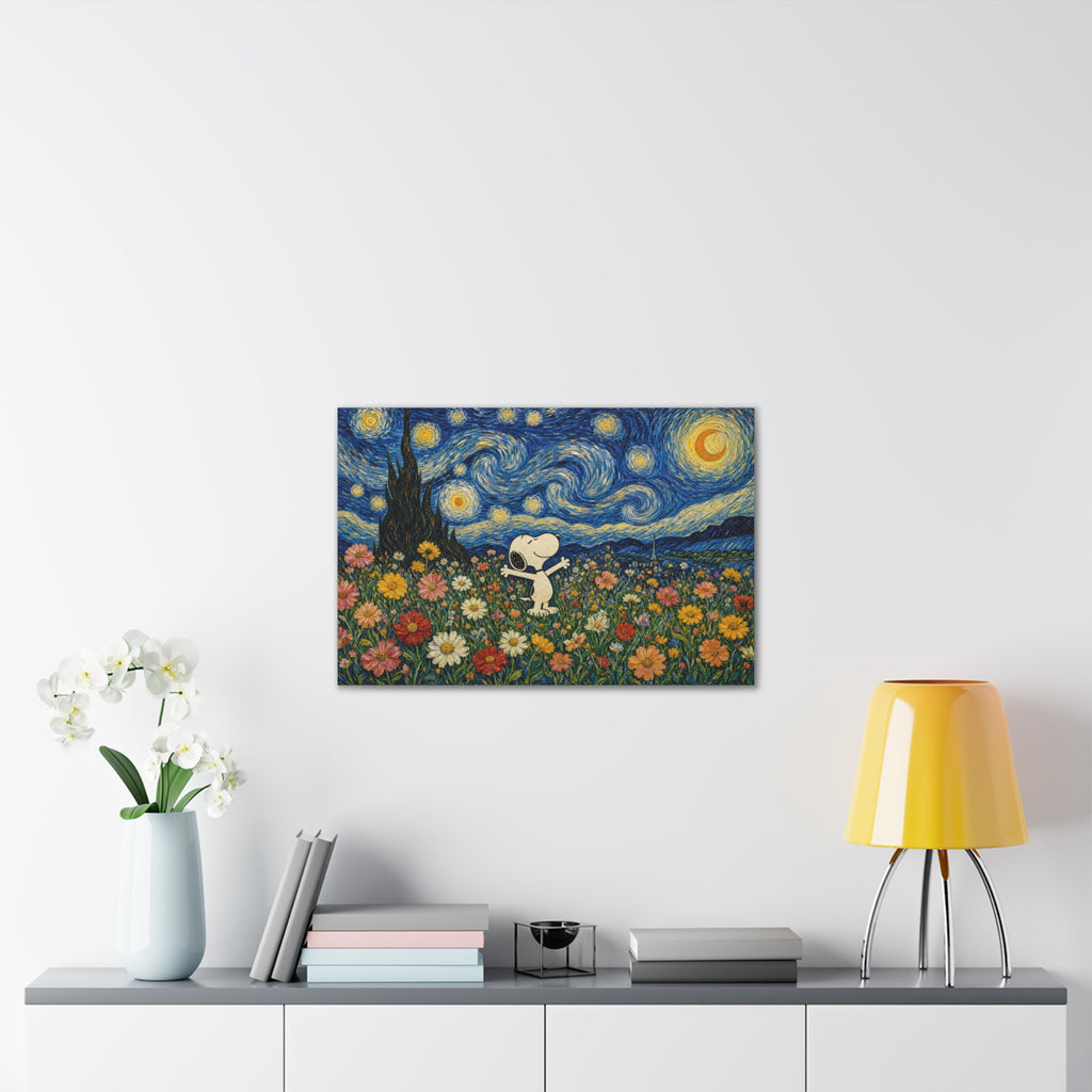 Starry Floral Field Canvas