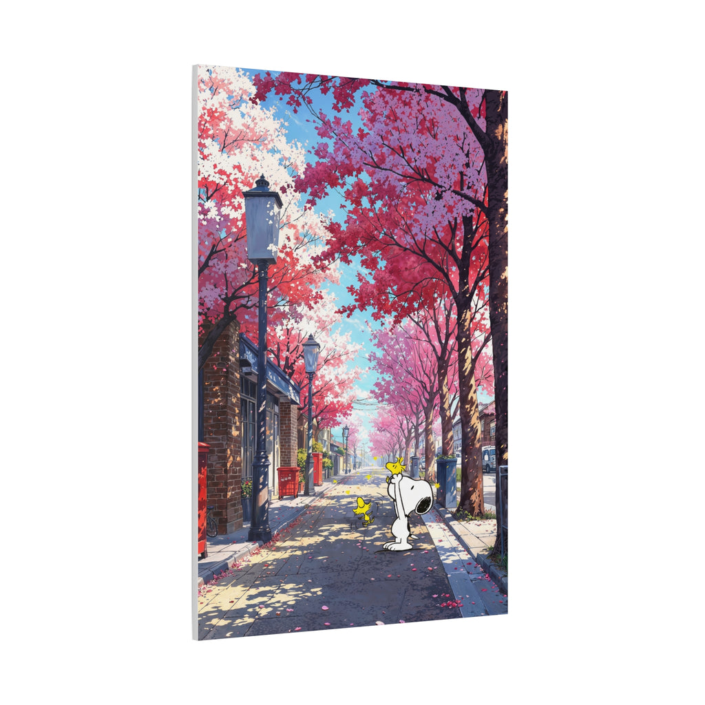 Snoopy Cherry Blossom Street Canvas