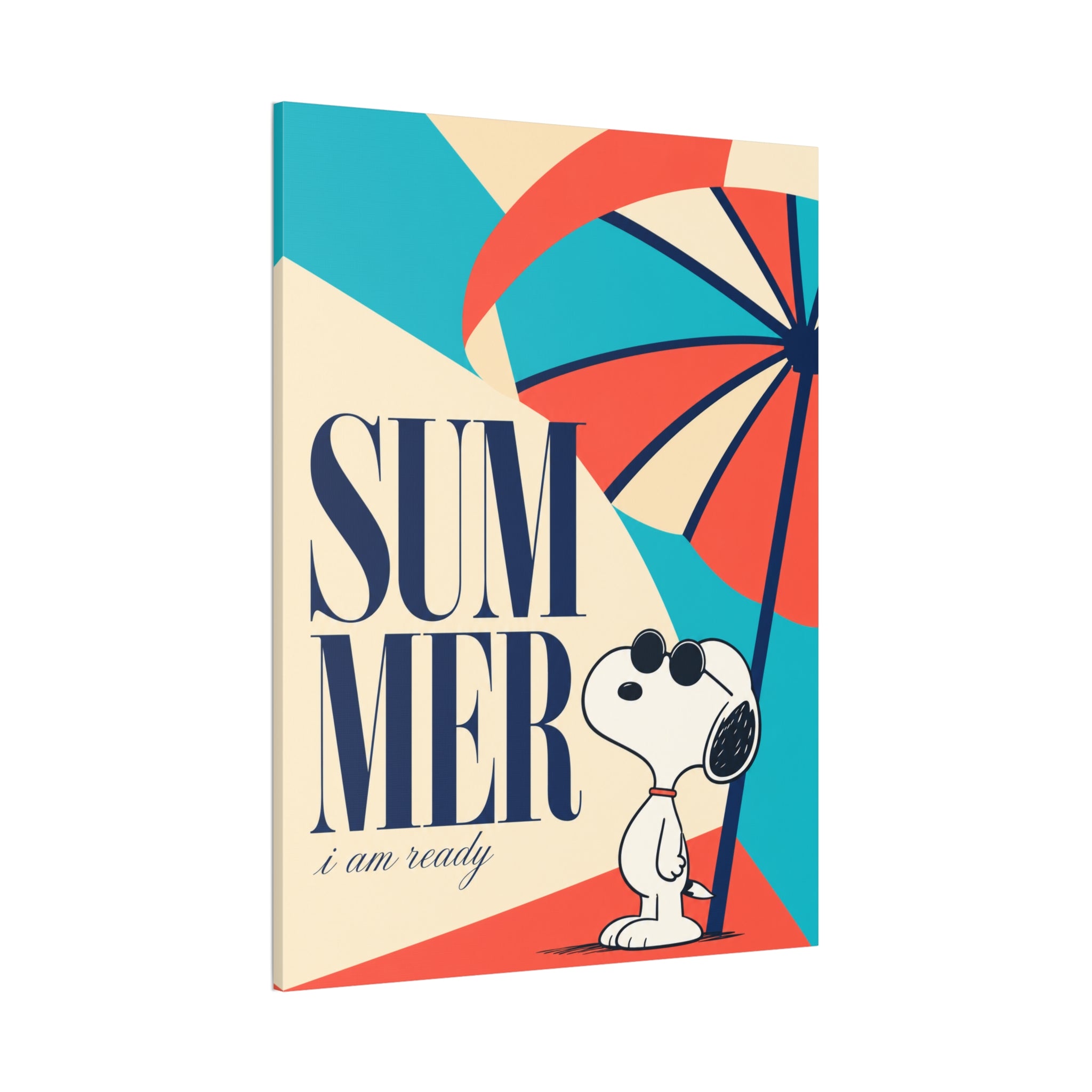 Retro Umbrella Beach Canvas