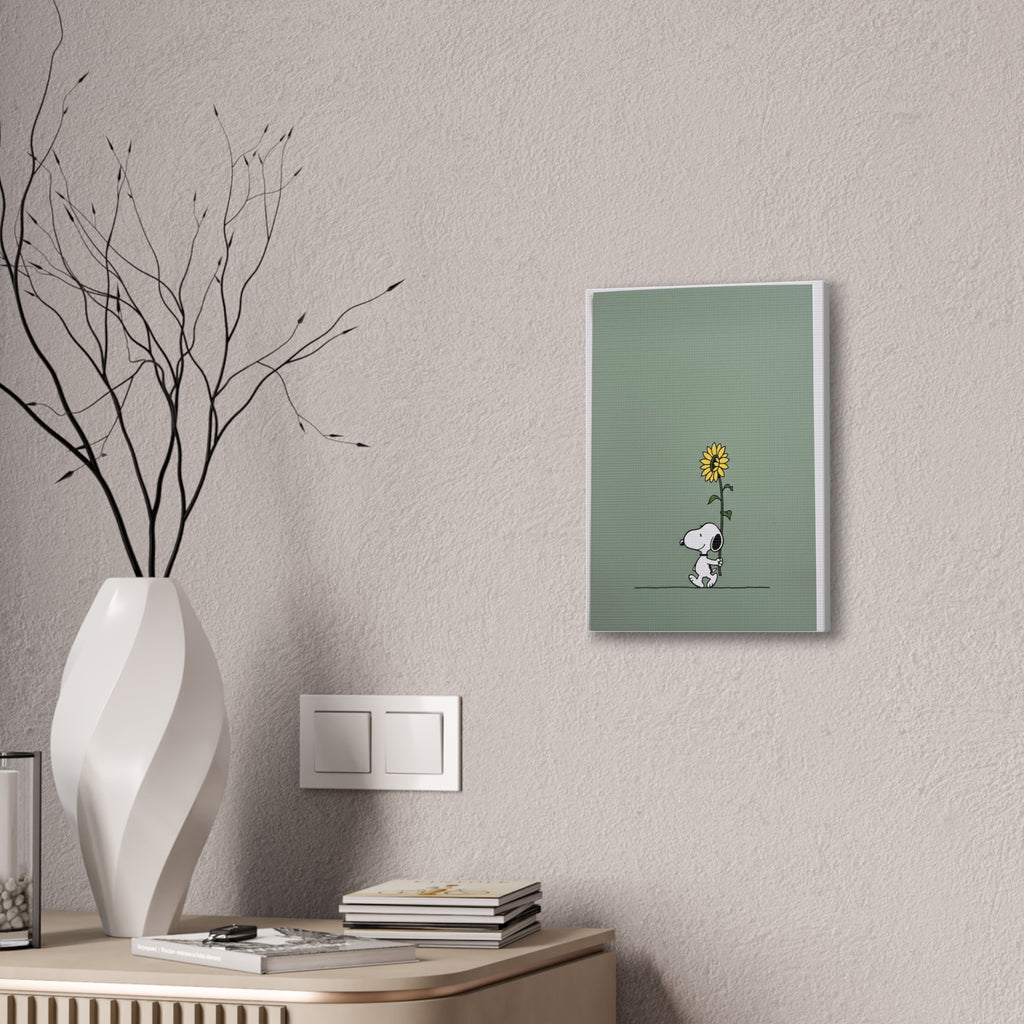 Snoopy With Sunflower Canvas