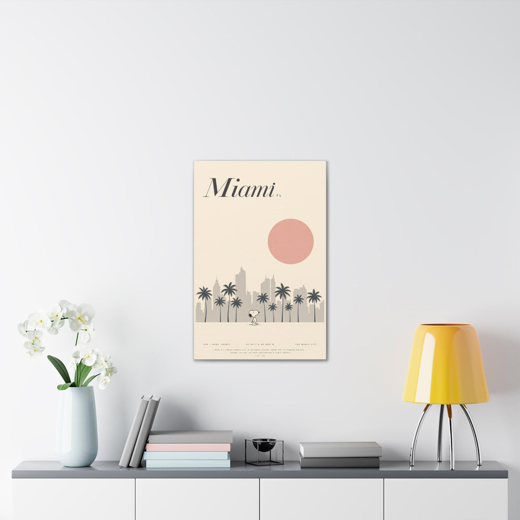 Miami Skyline Sun Canvas