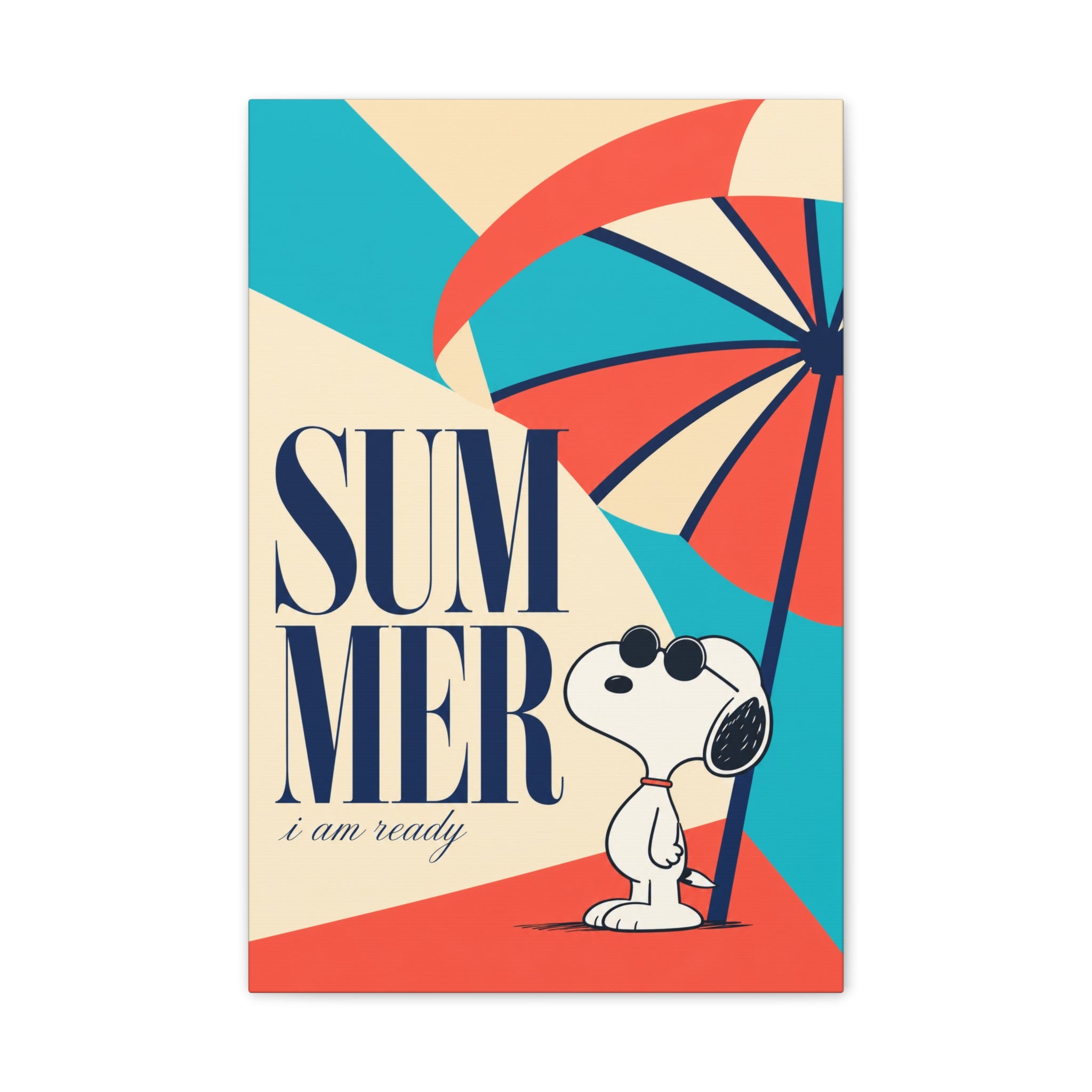 Retro Umbrella Beach Canvas